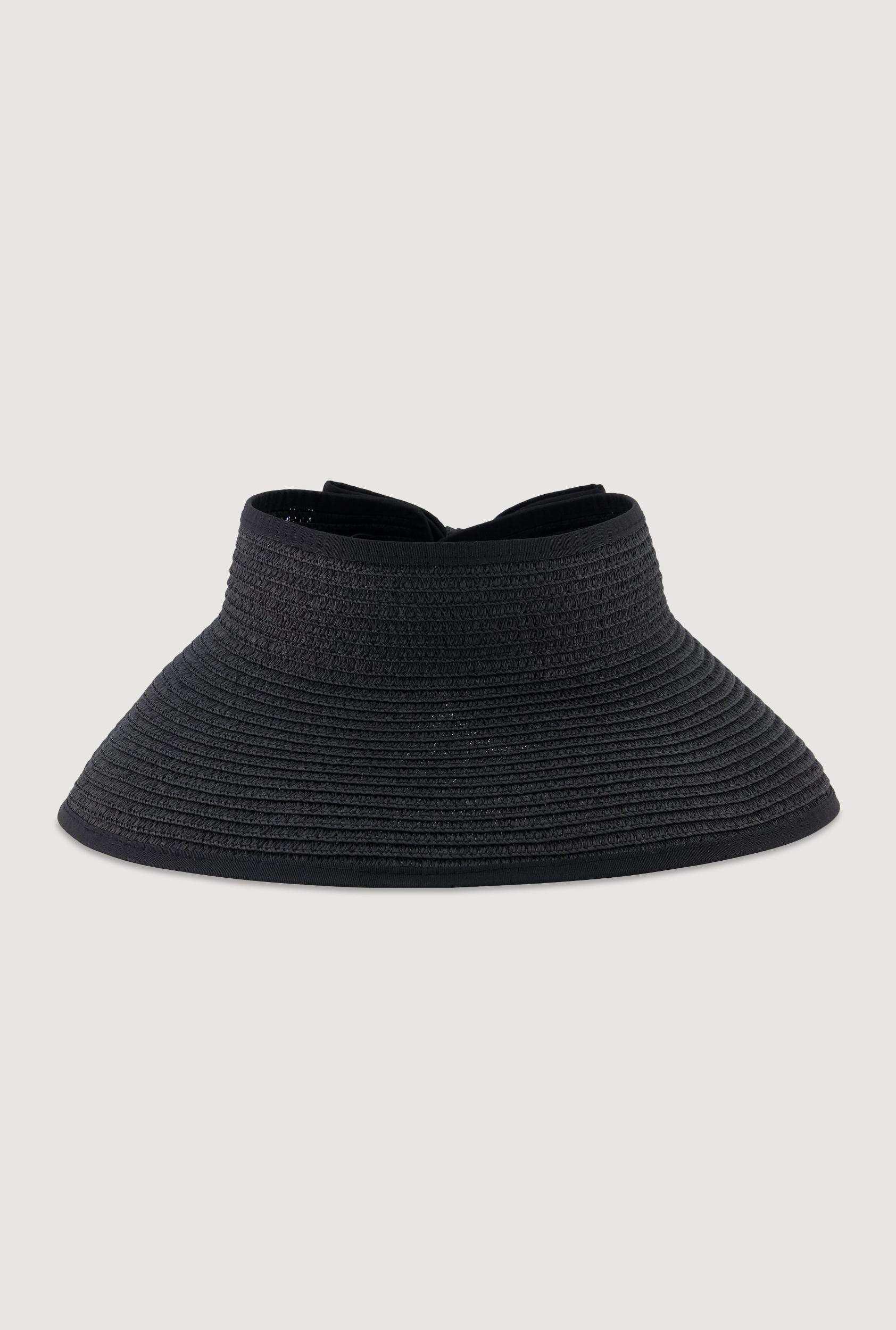 Roll Up Straw Visor with Bow Female Product Image