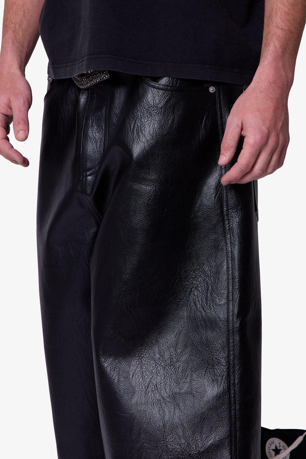 Ultra Baggy Leather Shorts - Black Product Image