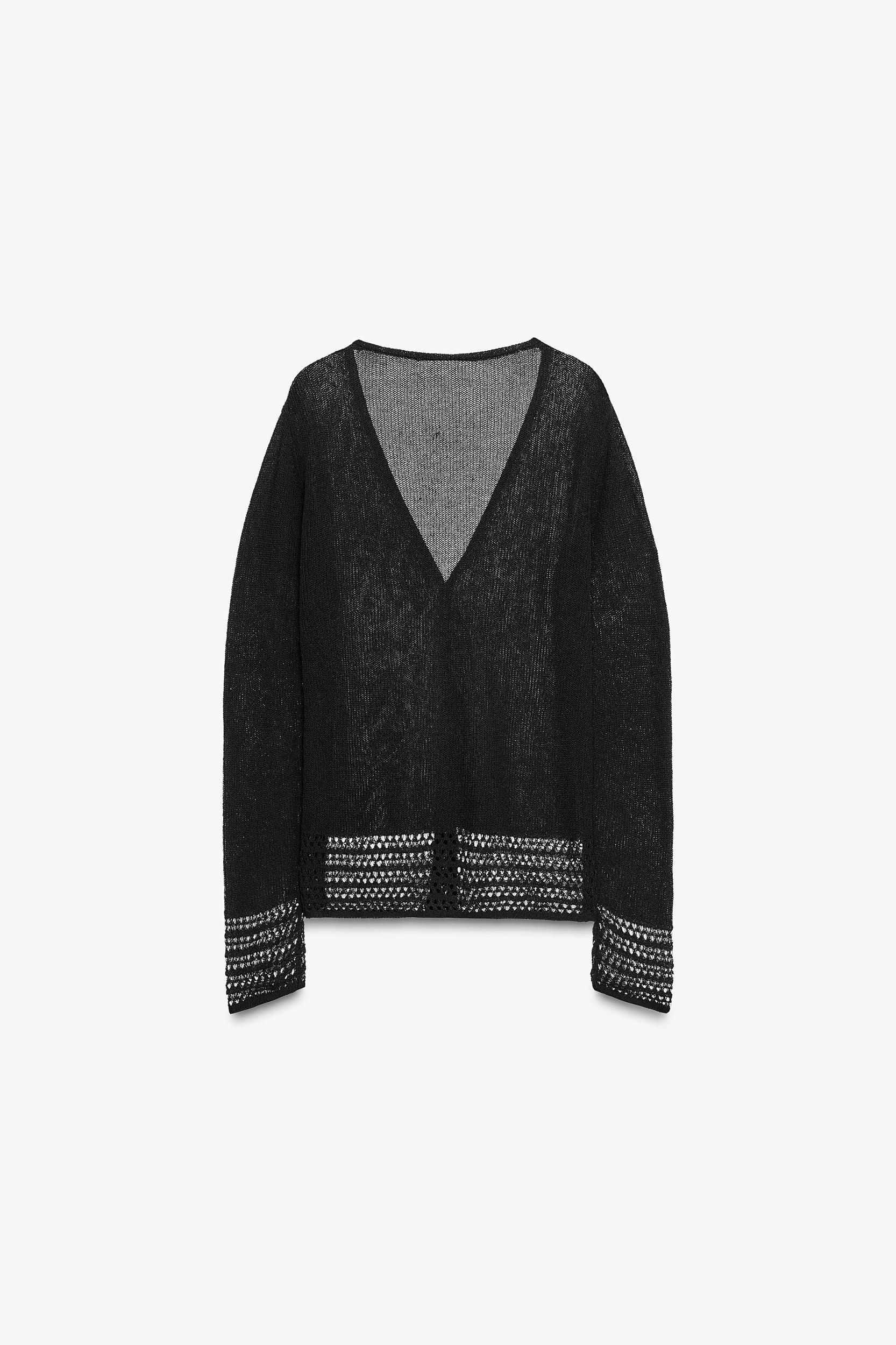 POINTELLE HEM KNIT CARDIGAN Product Image