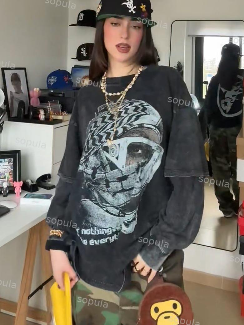 Sopula Fear Nothing, Create Everything Vintage Characters Cotton Long Sleeve T-Shirt Product Image