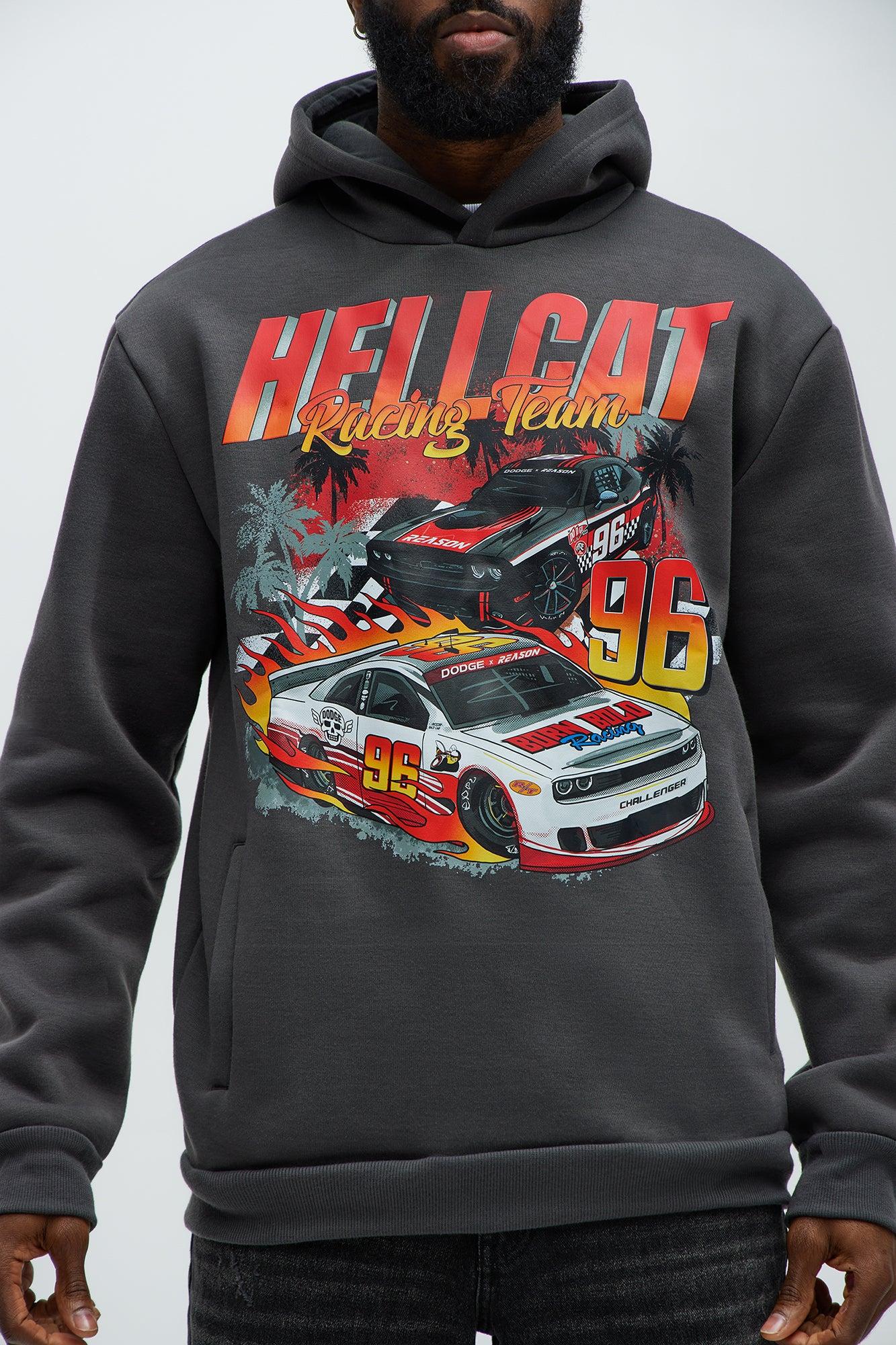 Dodge Hellcat Racing Hoodie - Grey Product Image