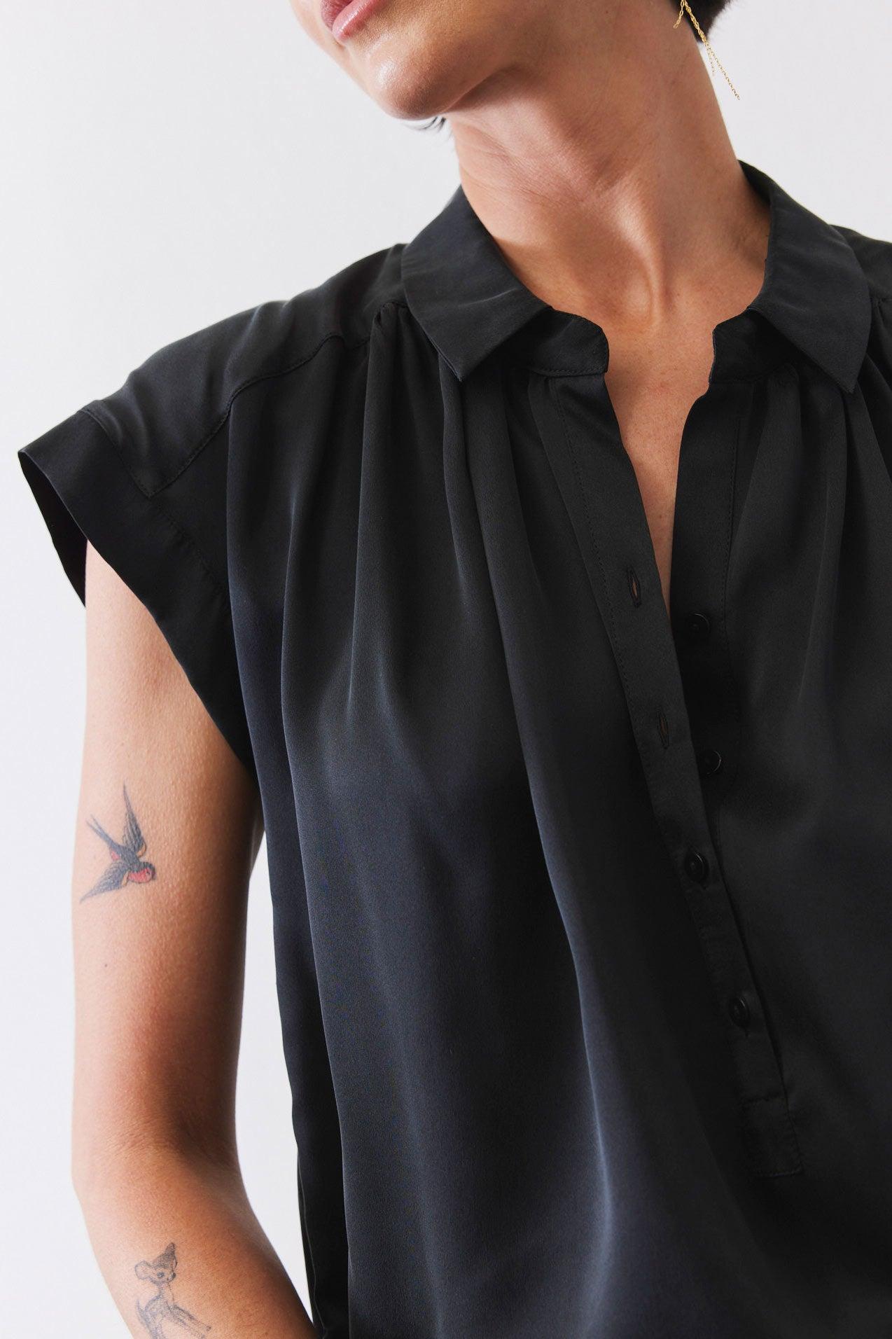 The Nonchalant Oversized Silk Blouse Product Image