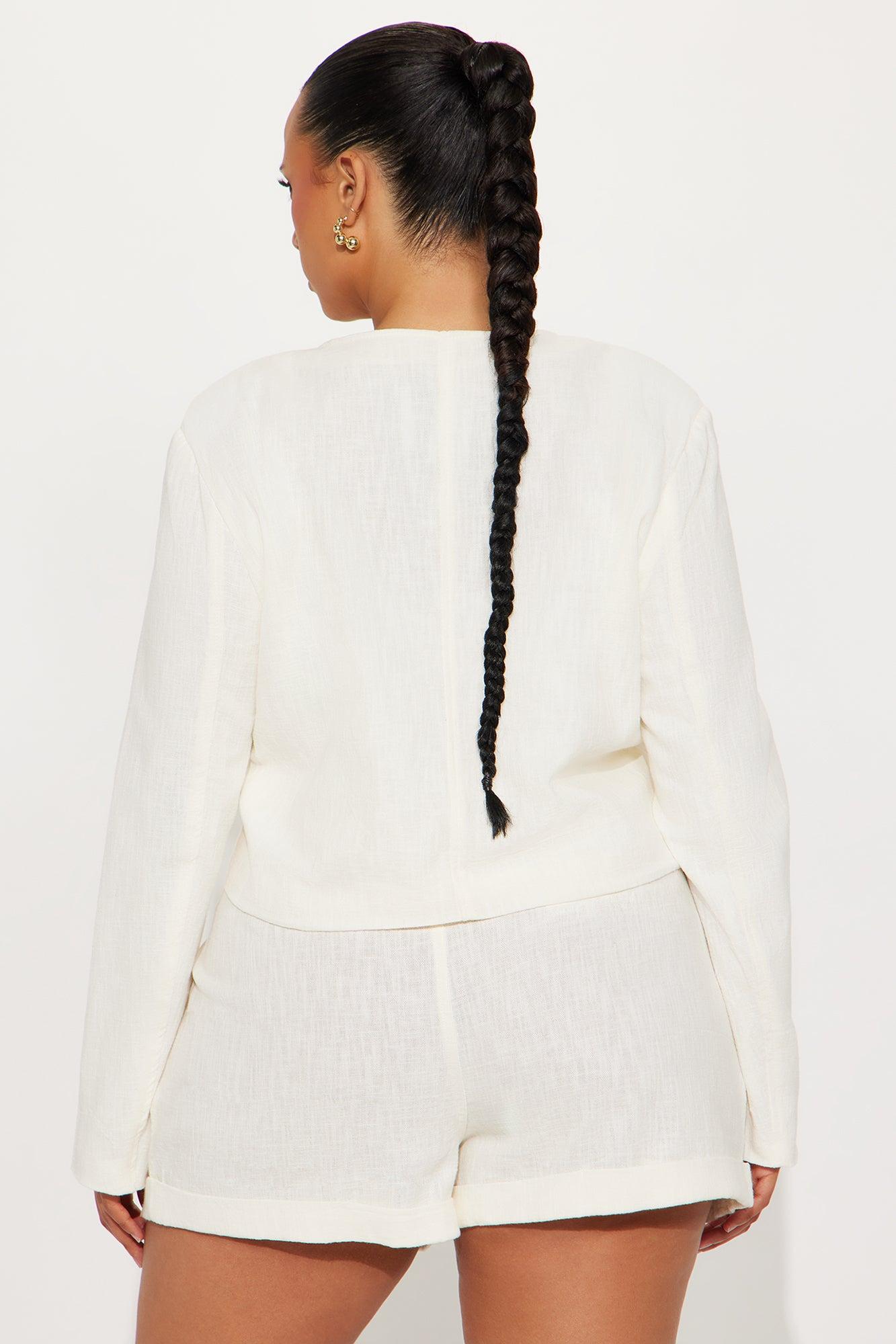 Arin Linen Blazer - Cream Female Product Image