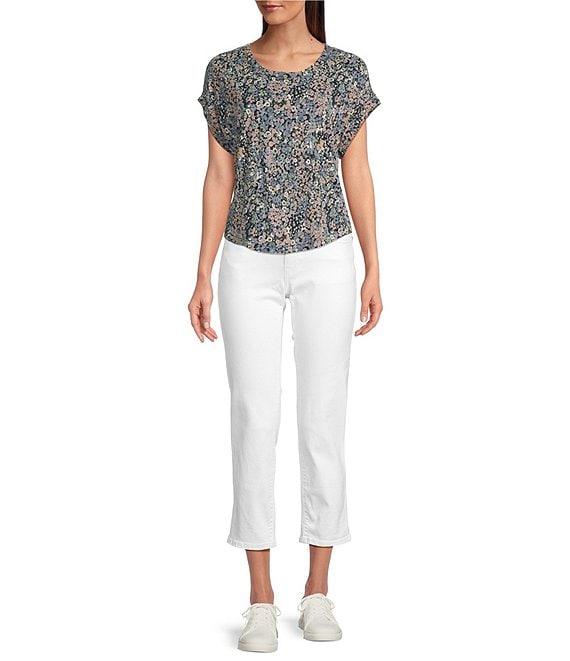 Lucky Brand Stretch Denim Mid Rise Cropped Relaxed Fit Jeans Product Image