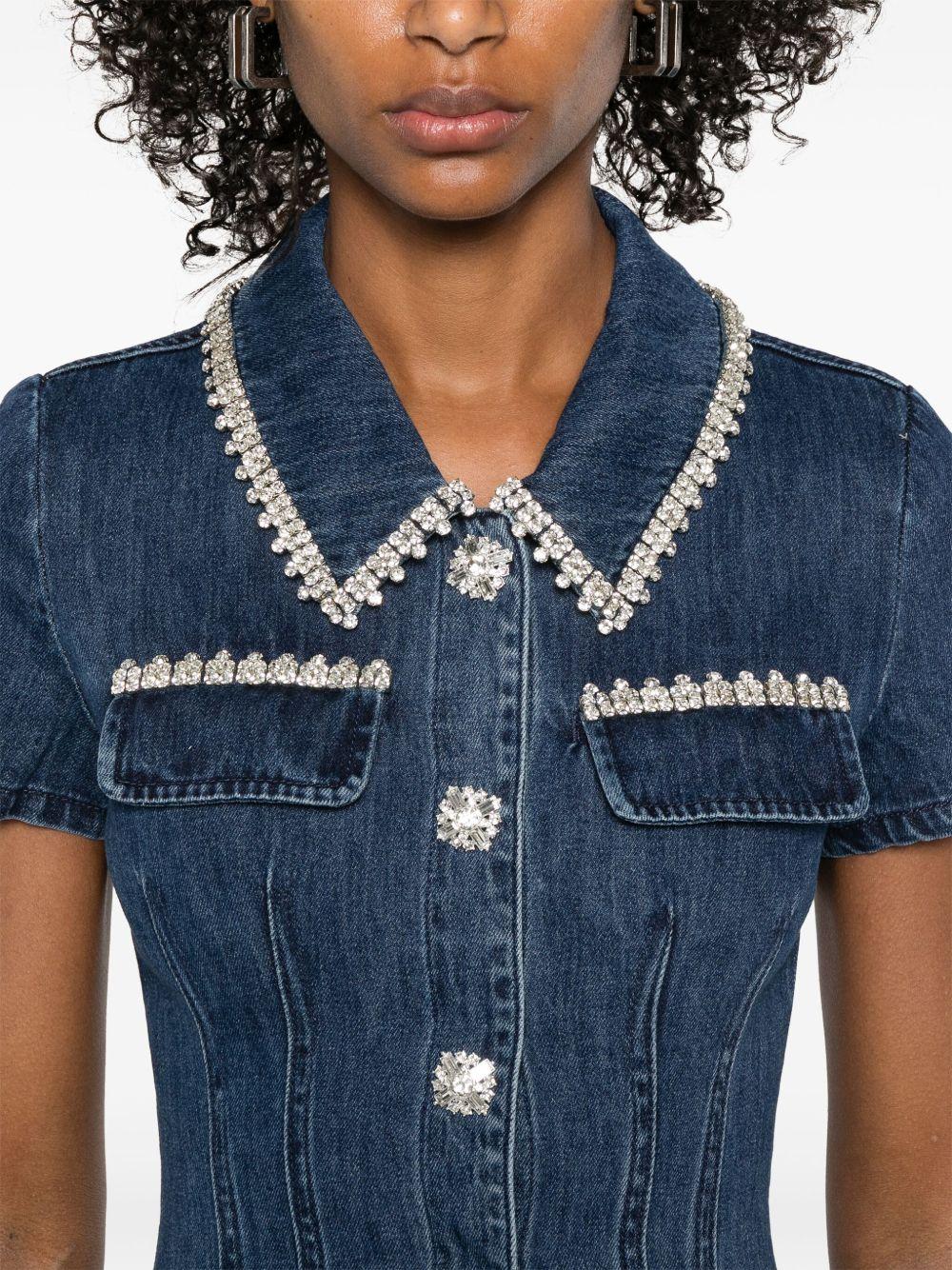 collared denim mini dress Product Image