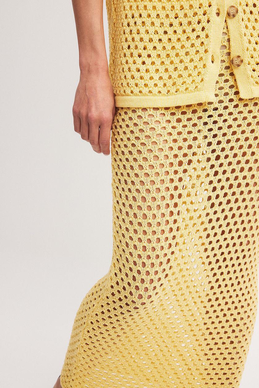 Hole Knitted Maxi Skirt Product Image