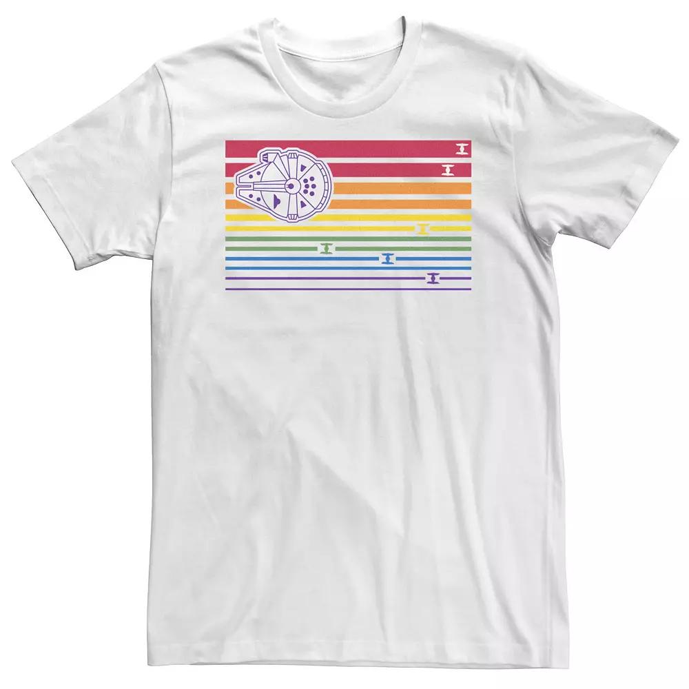 Men's Star Wars Ship Stripes Rainbow Tee,  Product Image