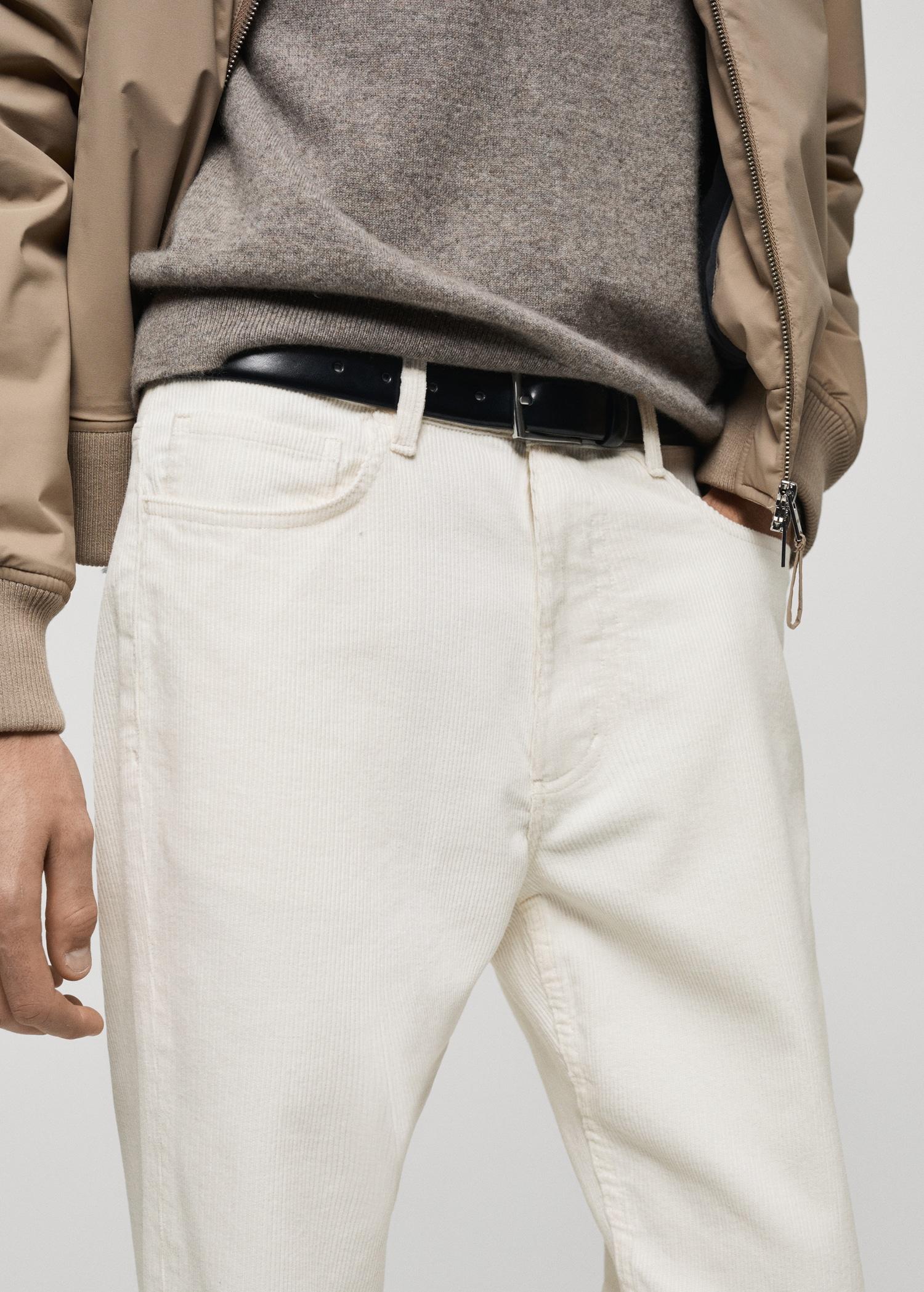 Corduroy regular-fit pants - Men | MANGO USA Product Image