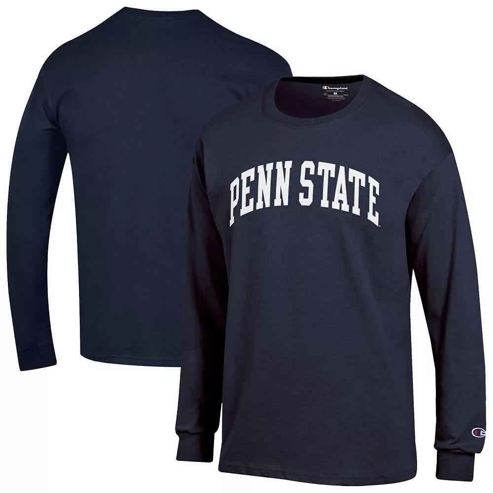 Men's Champion Navy Penn State Nittany Lions Basic Arch Long Sleeve T-Shirt,  Product Image