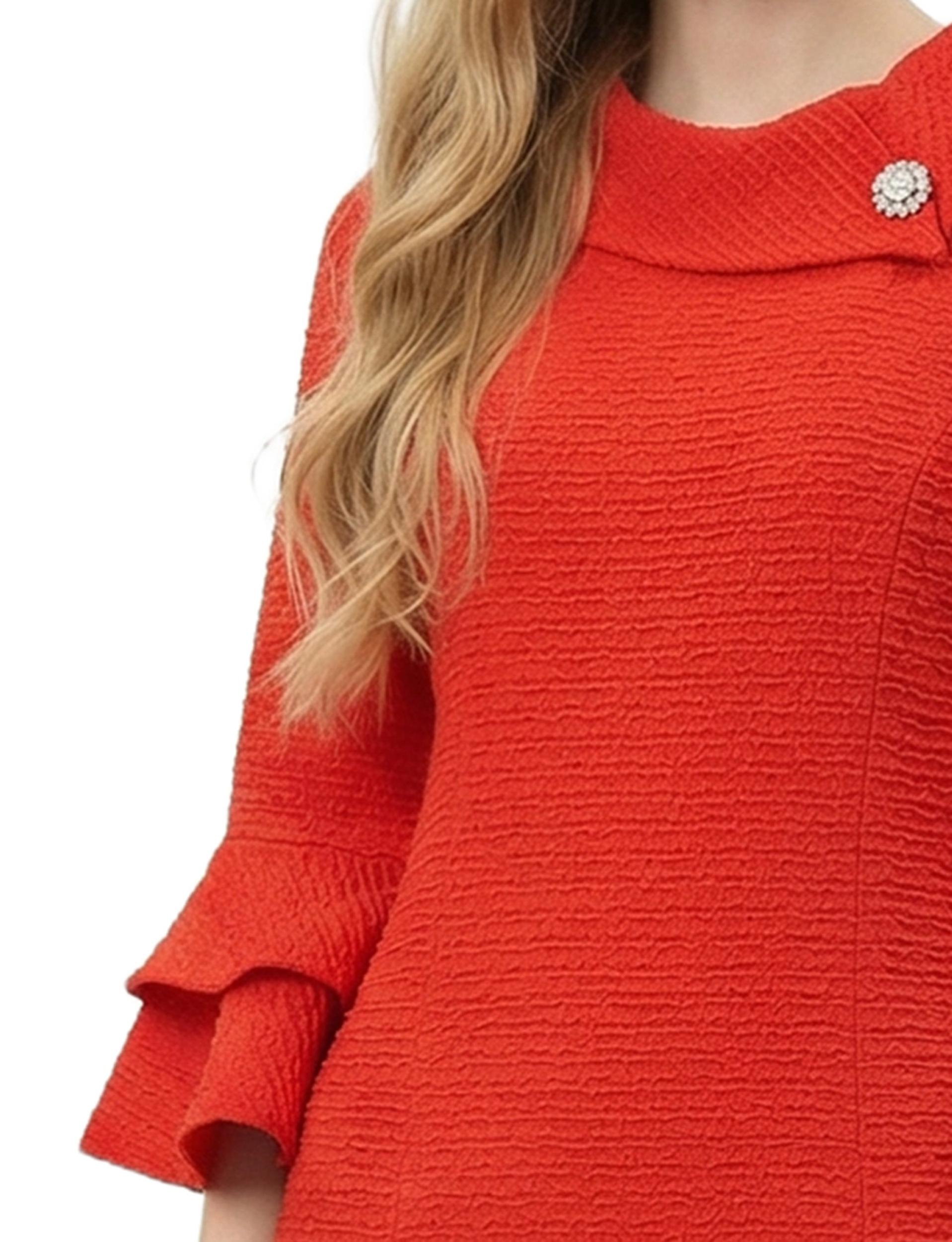 NY Collection Petite 3/4 Sleeve Shawl Collar Dress Product Image