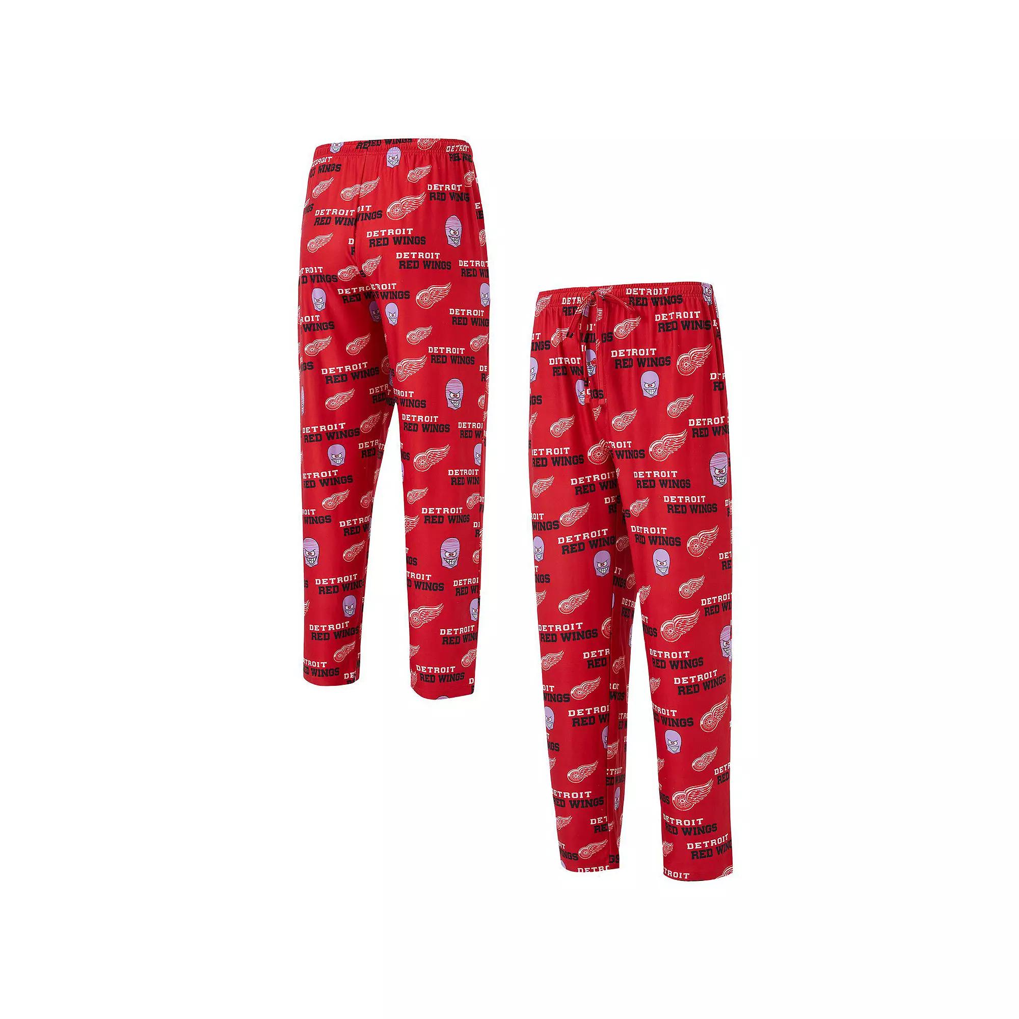 Men's Concepts Sport  Red Detroit Red Wings All Over Print Knit Pants, Size: Medium Product Image