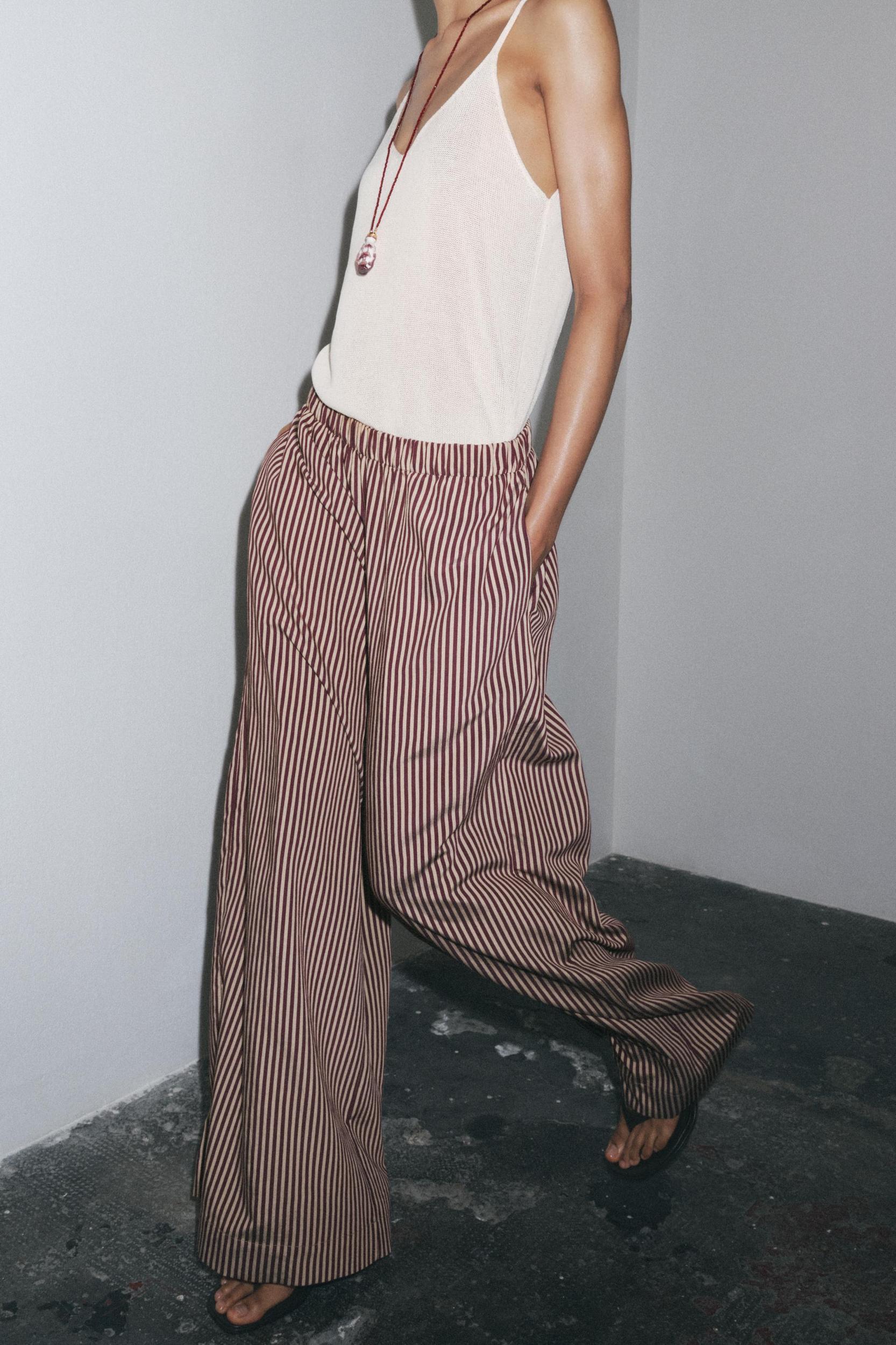 ZW COLLECTION STRIPED FLOWY PANTS Product Image