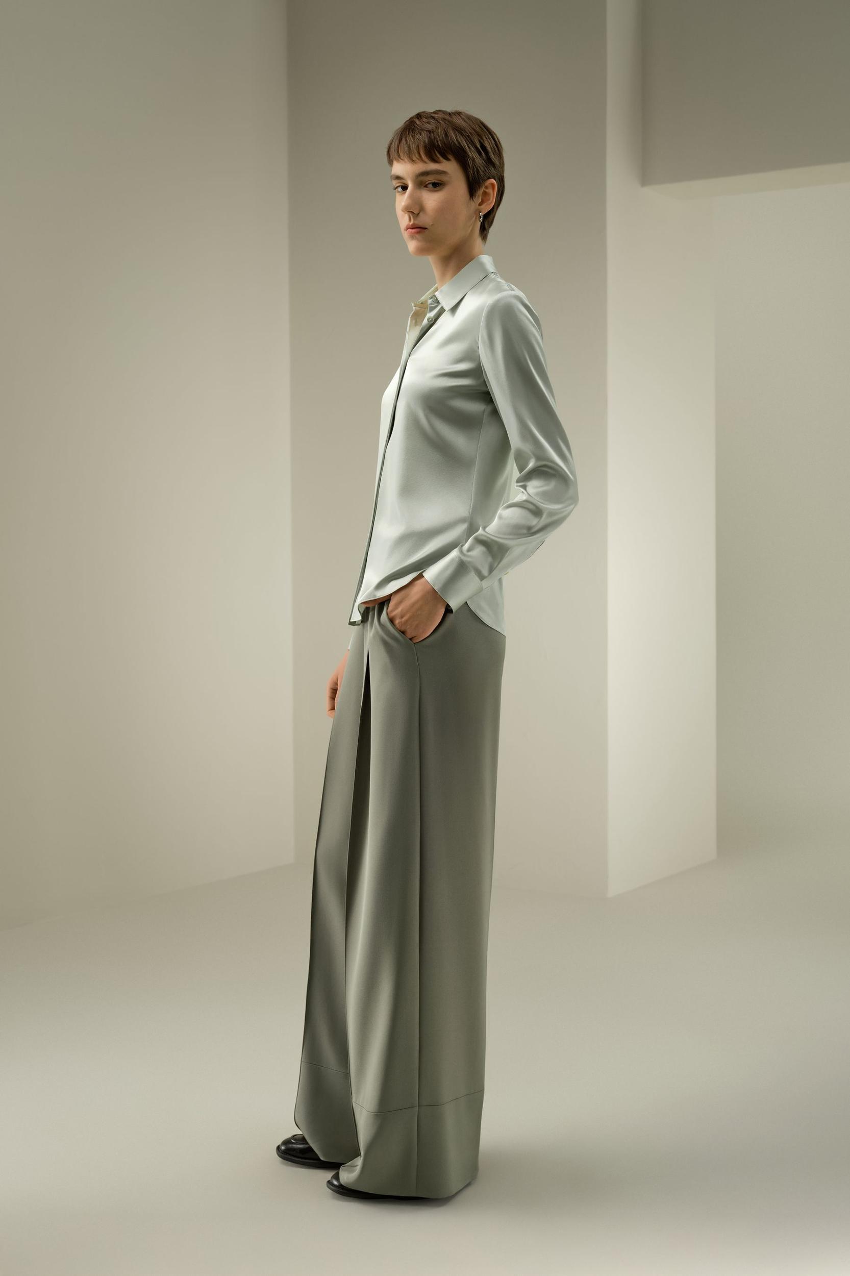 Elegant Silk Slim Fit Shirt Product Image