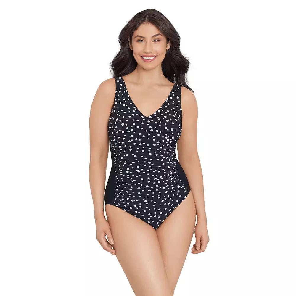 Women's Trimshaper Cosmic Dots Allover Control One-Piece Swimsuit,  Product Image