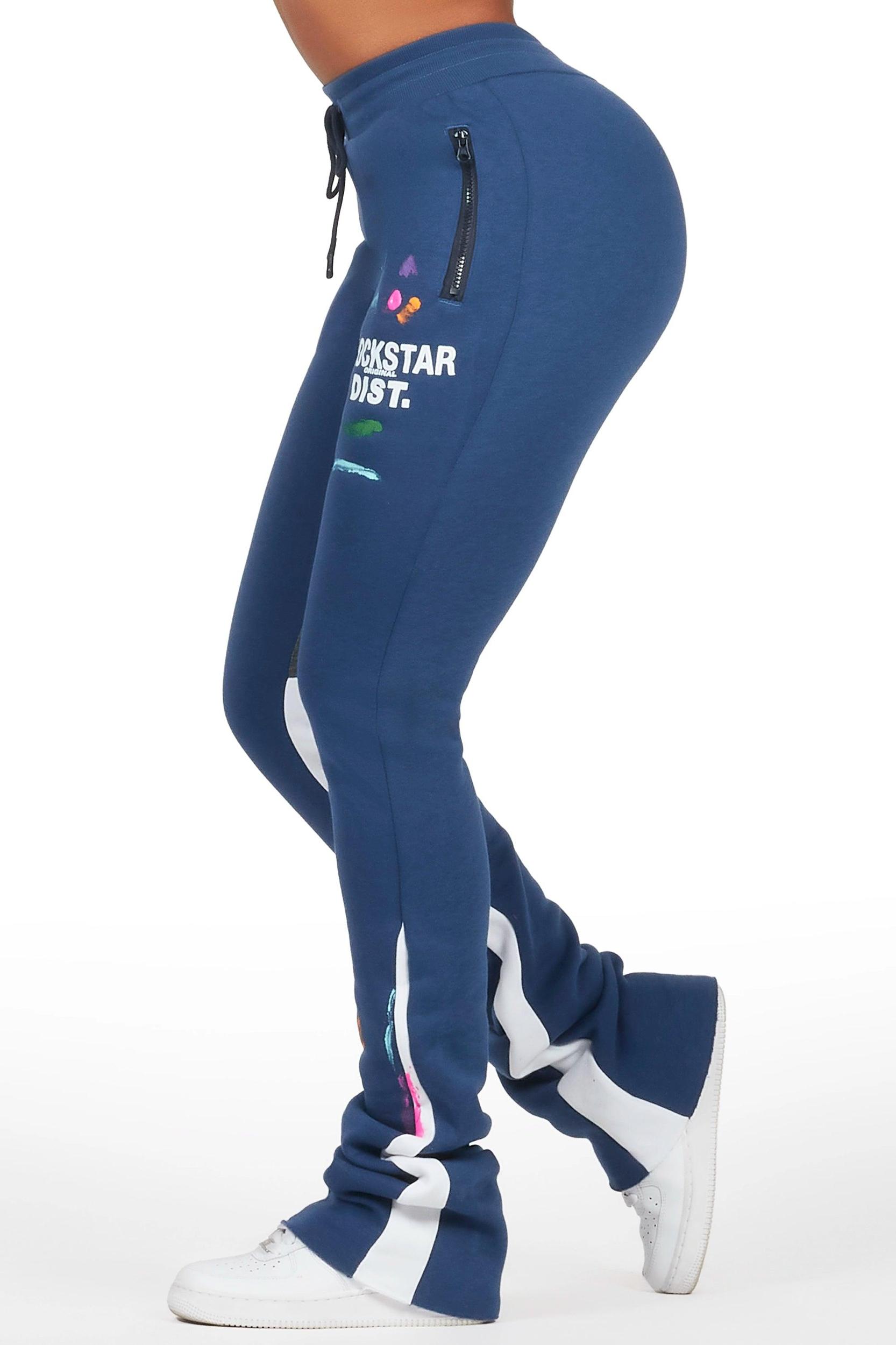 Karenthia Navy Stacked Track Pant Female Product Image