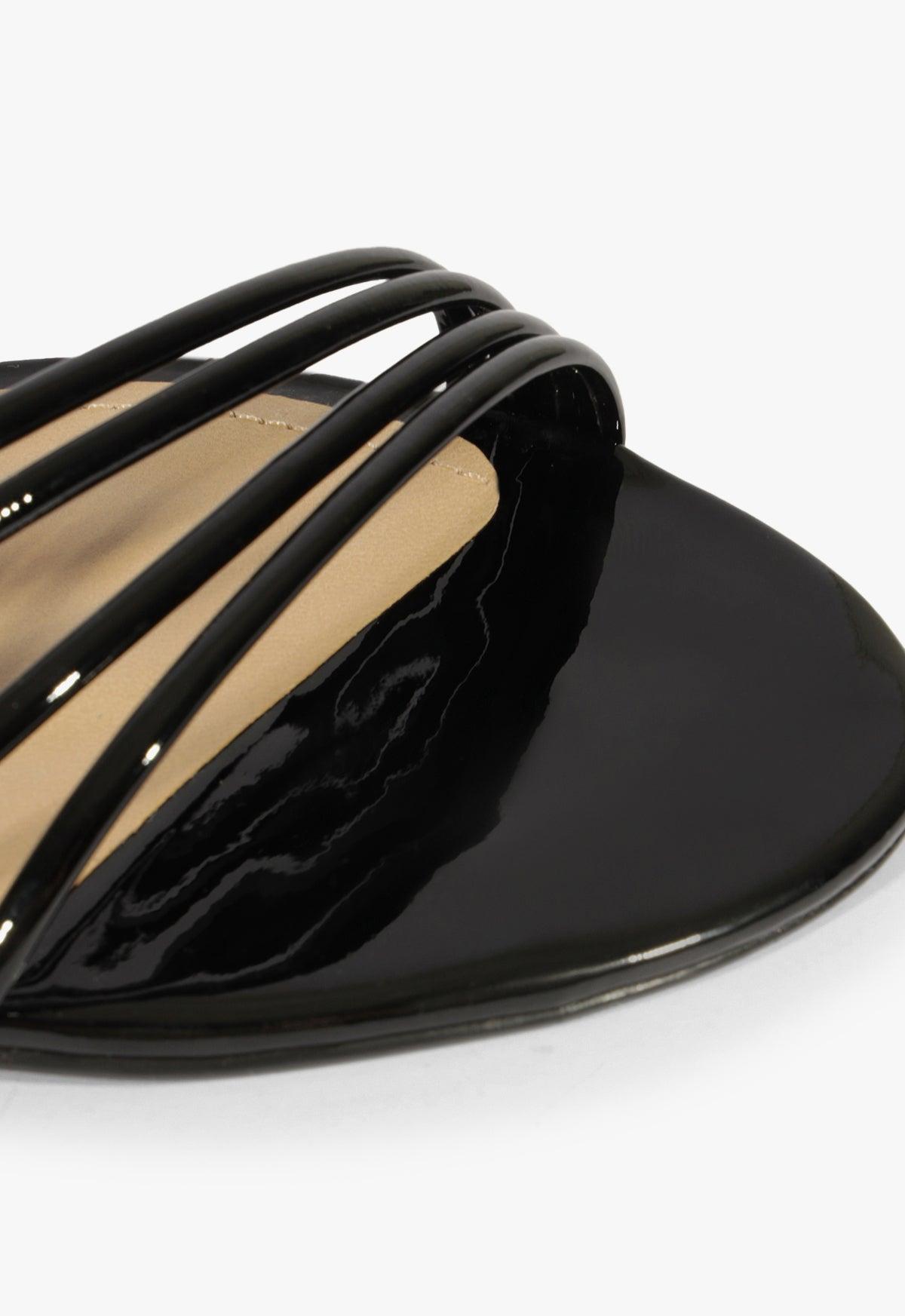 Inez Black Leather Flat Sandal Product Image