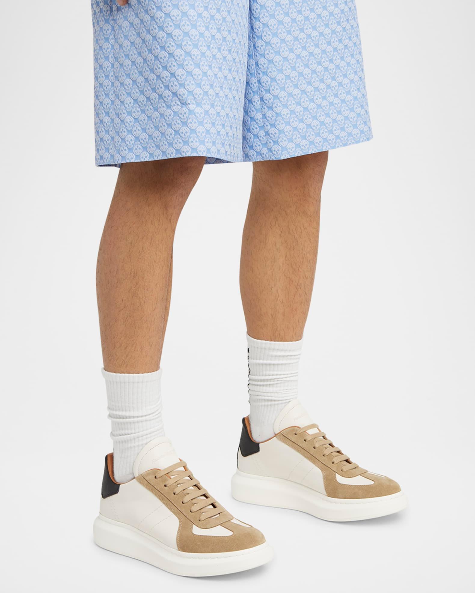 Men's Oversized Leather and Suede T-Toe Sneakers Product Image