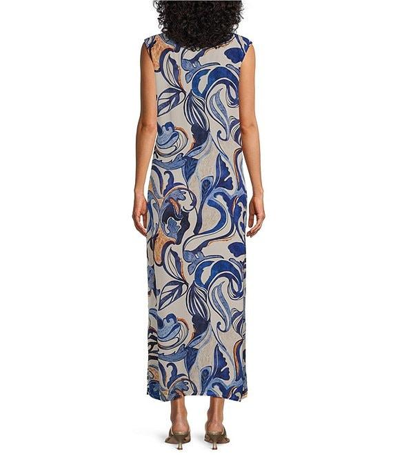 Bryn Walker Sherry Printed Round Neck Sleeveless Shift Maxi Dress Product Image