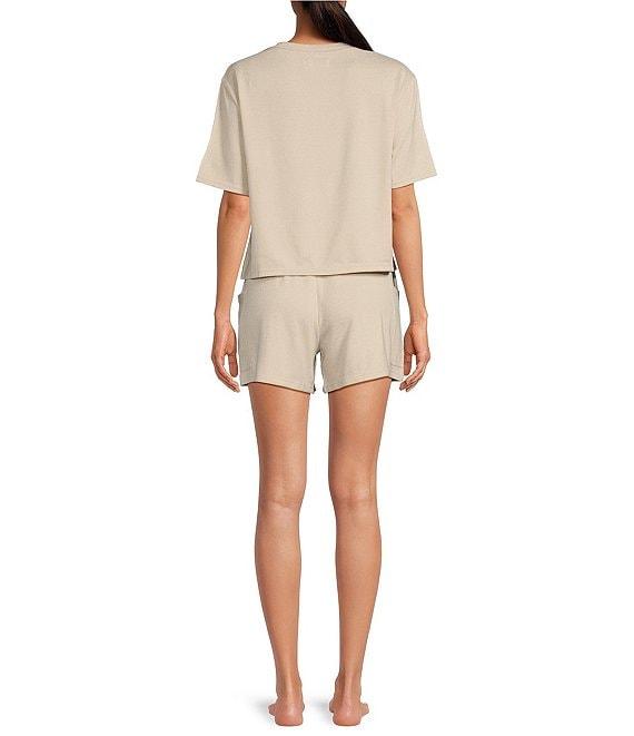 UGG Emaryld Peached Knit Short Sleeve Tee & Cargo Short Coordinating Lounge Set Product Image