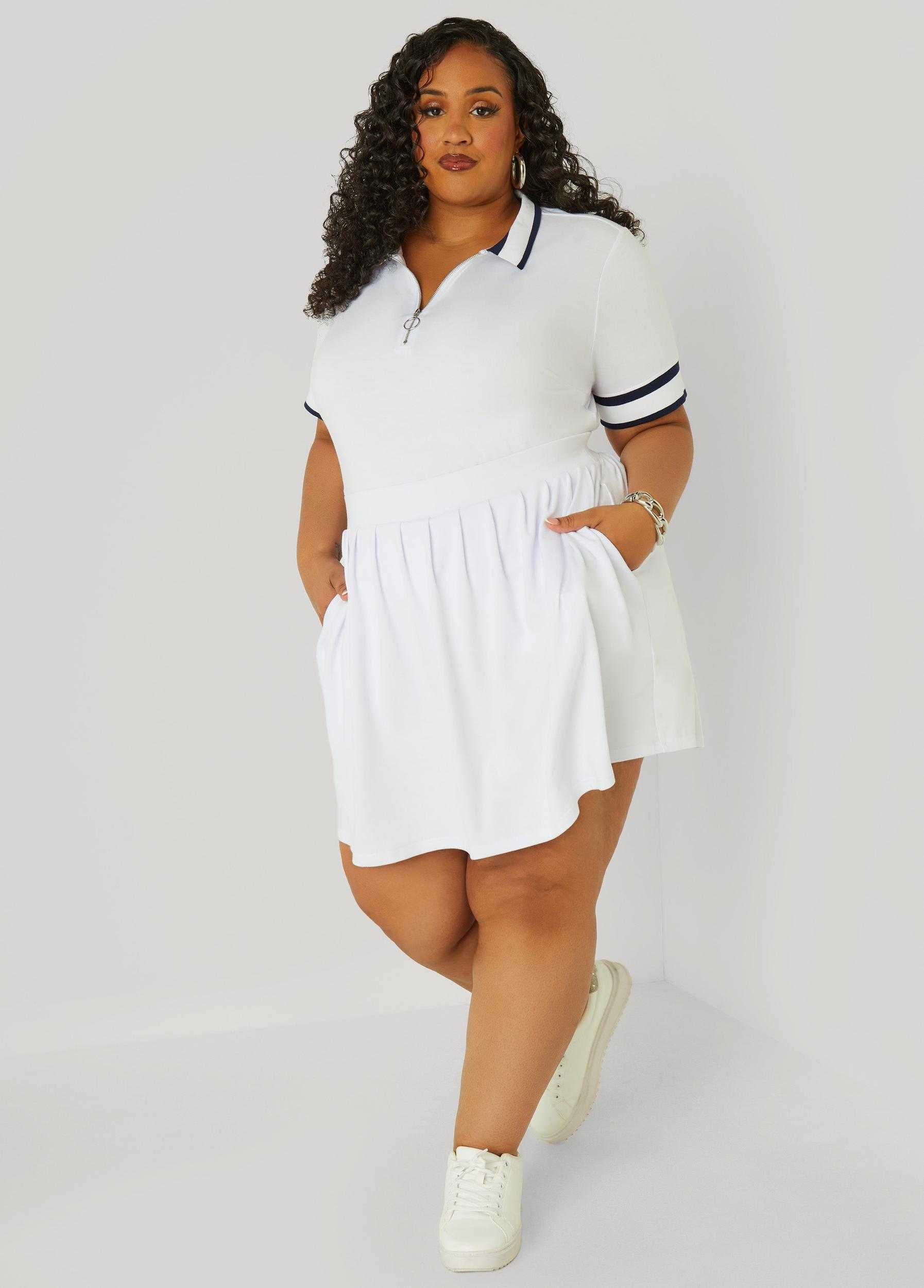 Plus Size Pleated Terry Tennis Skort Ashley Stewart Product Image
