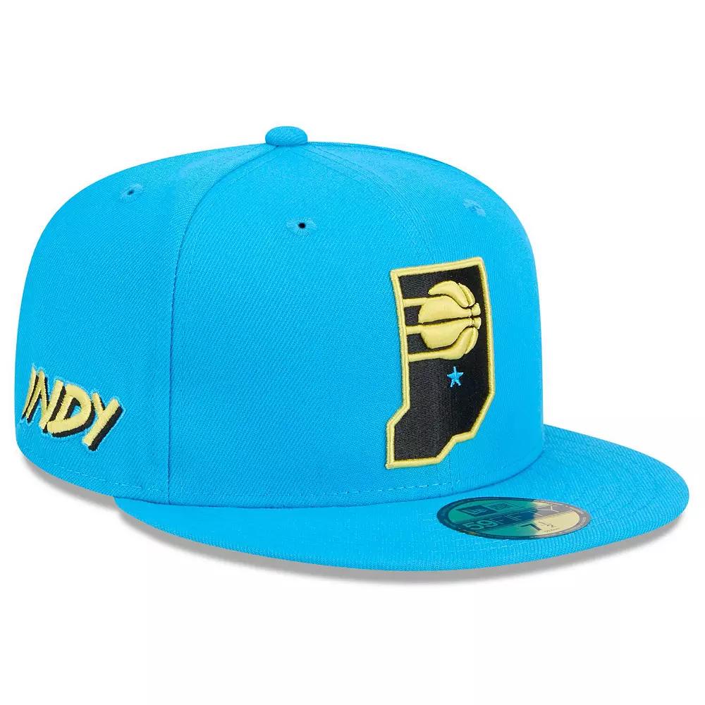Men's New Era  Blue Indiana Pacers 2024/25 City Edition Alternate 59FIFTY Fitted Hat, Size: 7 Product Image