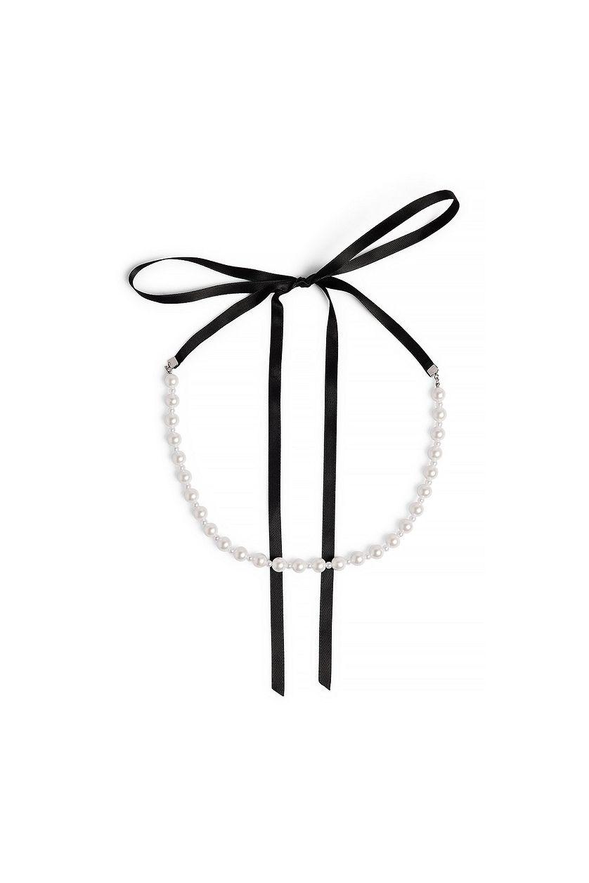 Tie Neck Pearl Necklace Product Image