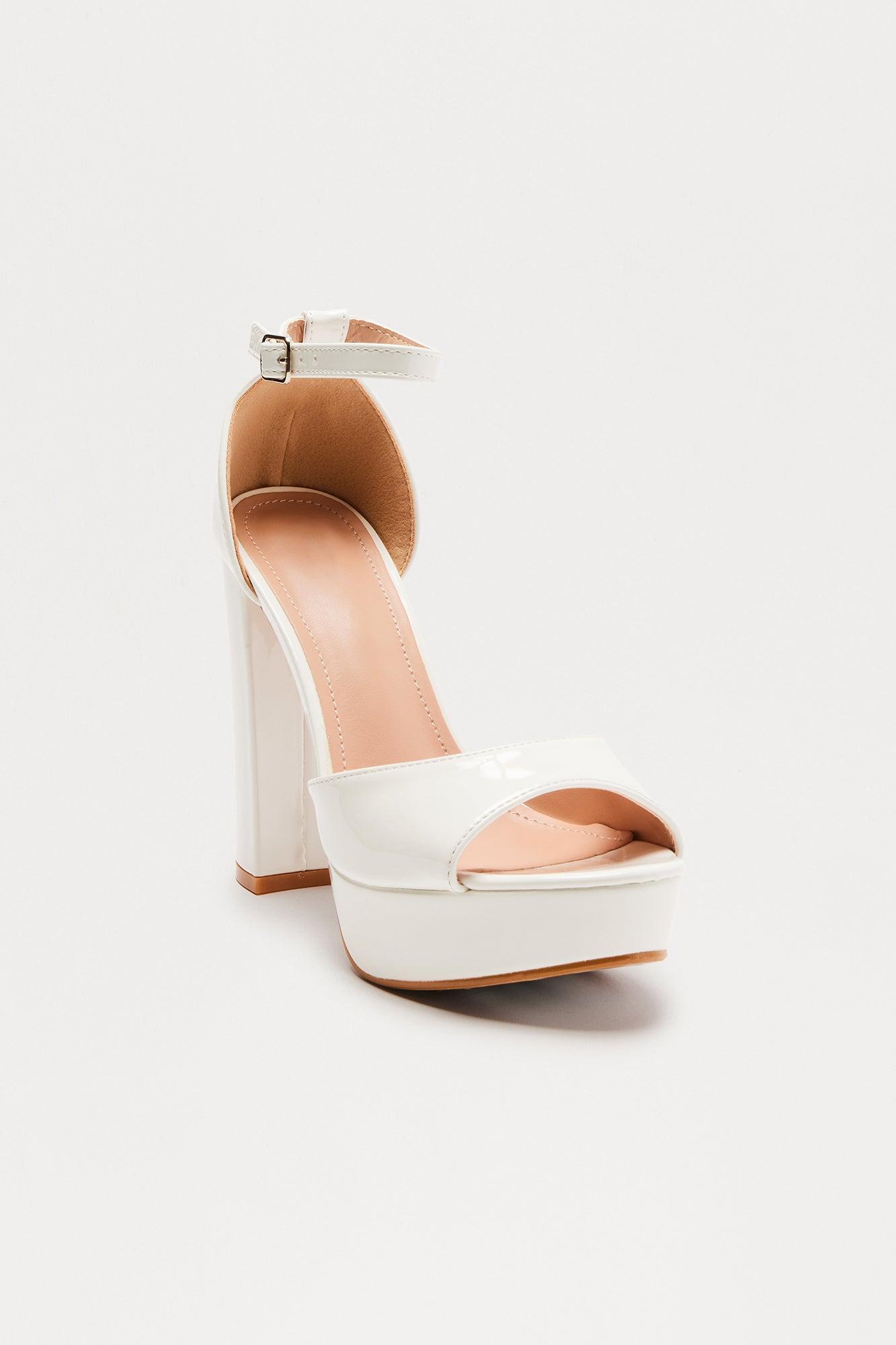 Yula Platform Heels - White Female Product Image