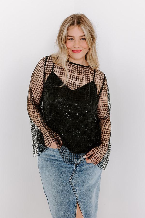 Broadway Beautiful Mesh Top Product Image