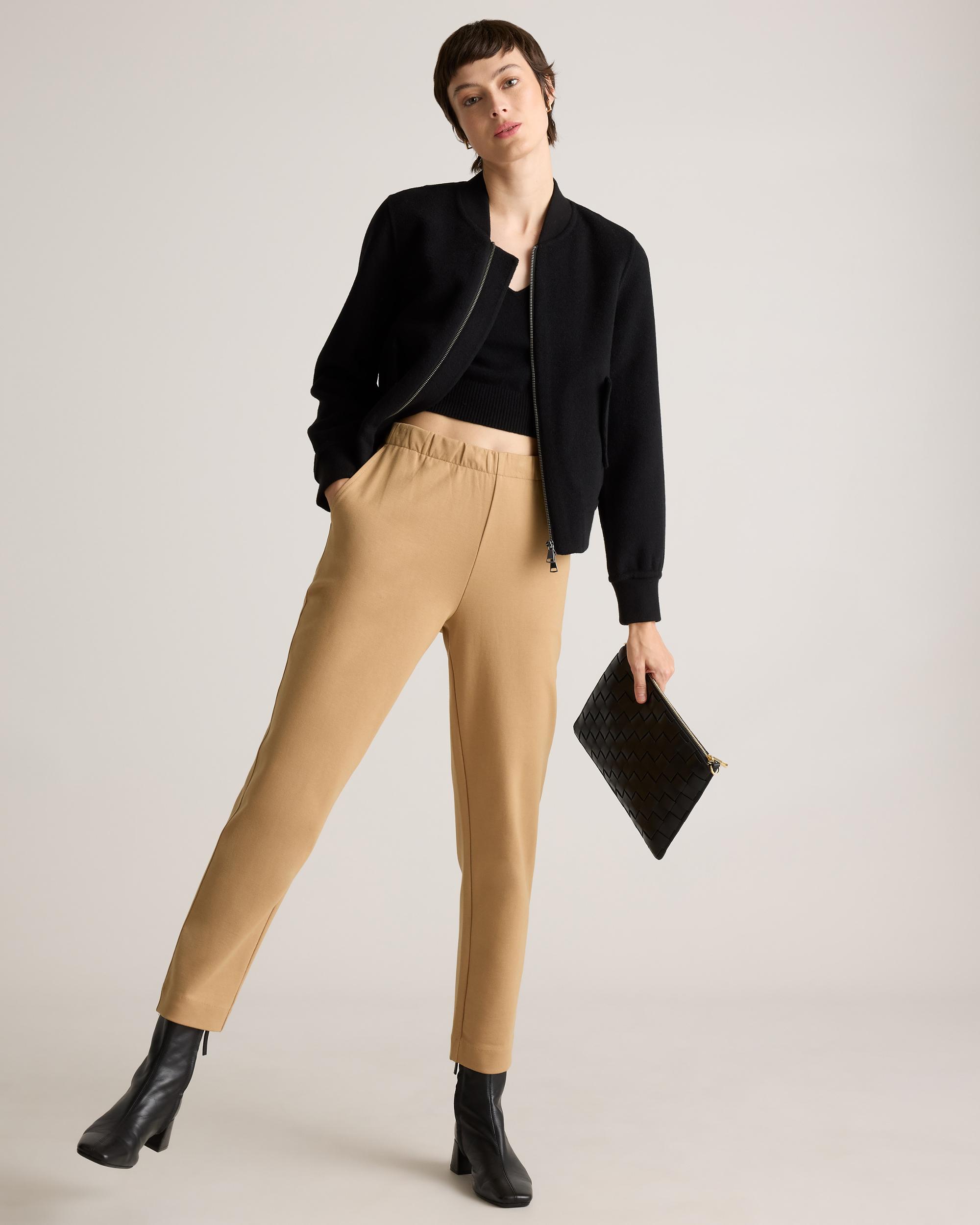 Quince | Women's Double Knit Straight Pants Organic Cotton Product Image