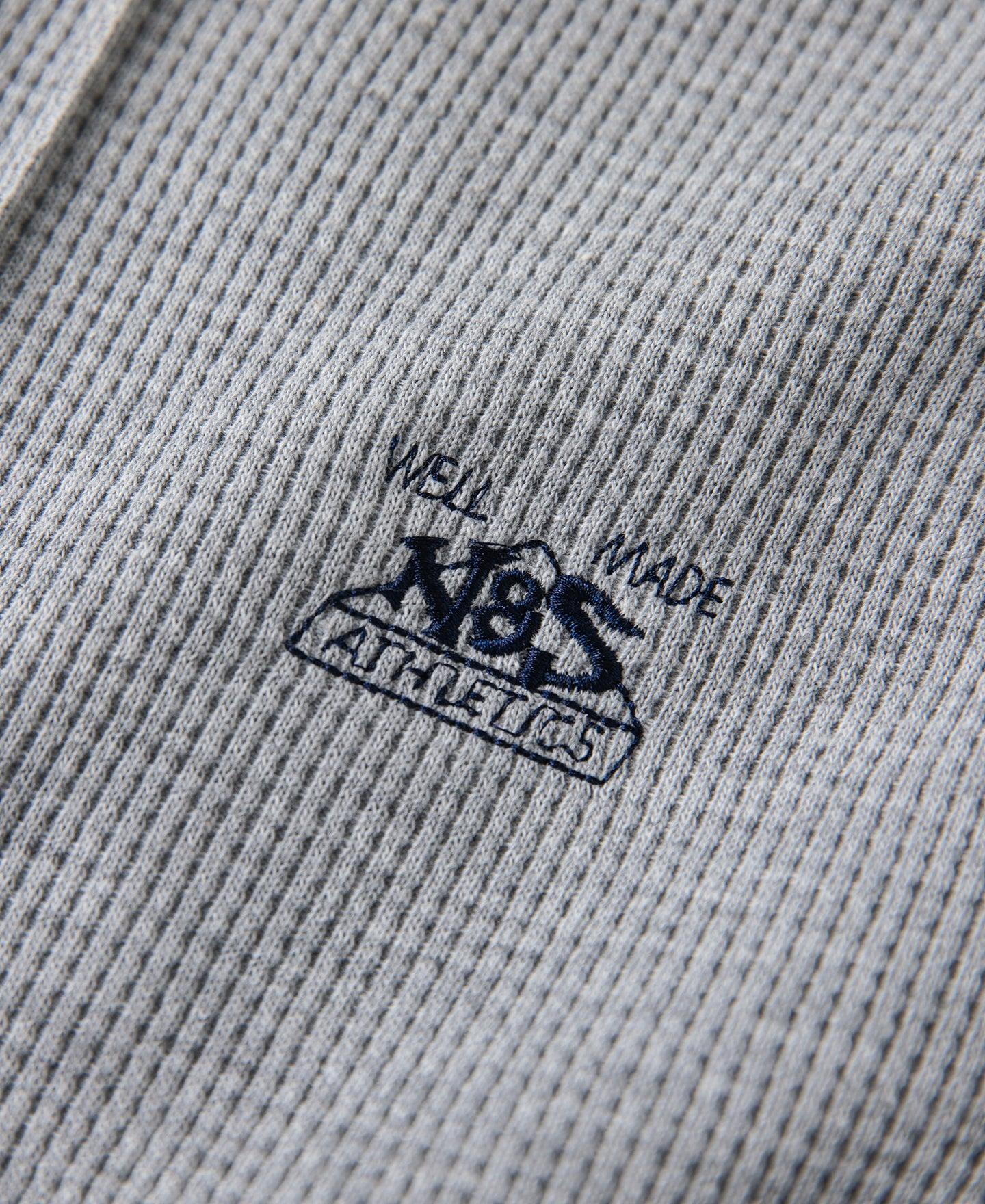 1970s Heavyweight Waffle Knit Jogger Pants - Gray Product Image