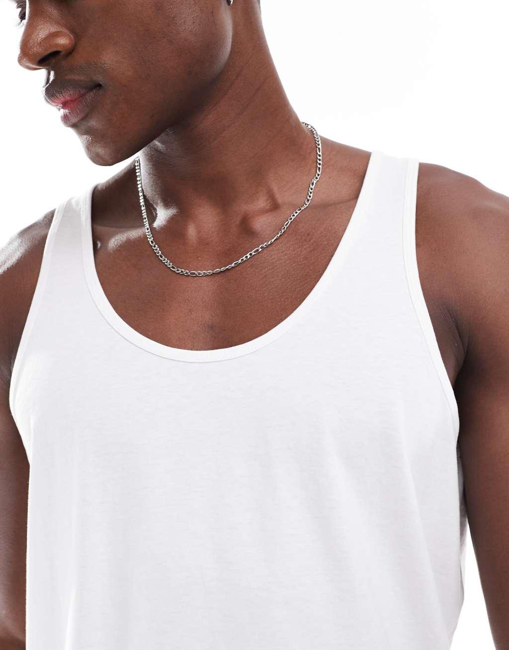 ASOS DESIGN 2 pack tank top in black and white Product Image