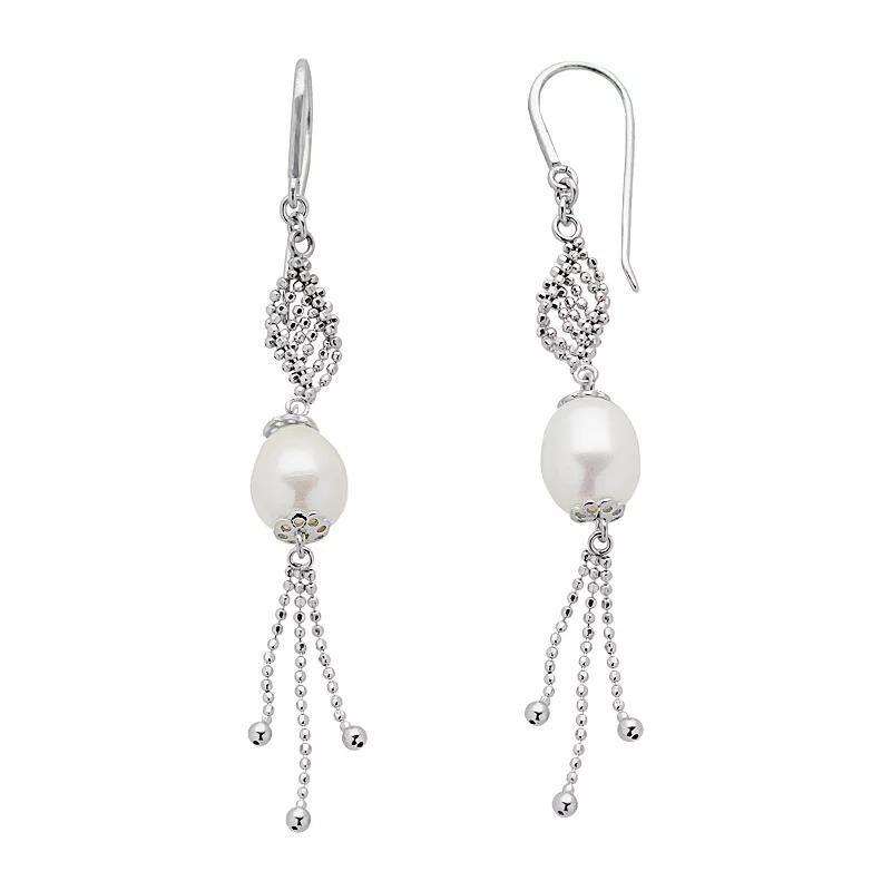 PearLustre by Imperial Sterling Silver Freshwater Cultured Pearl Twist Drop Earrings, Women's, White Product Image