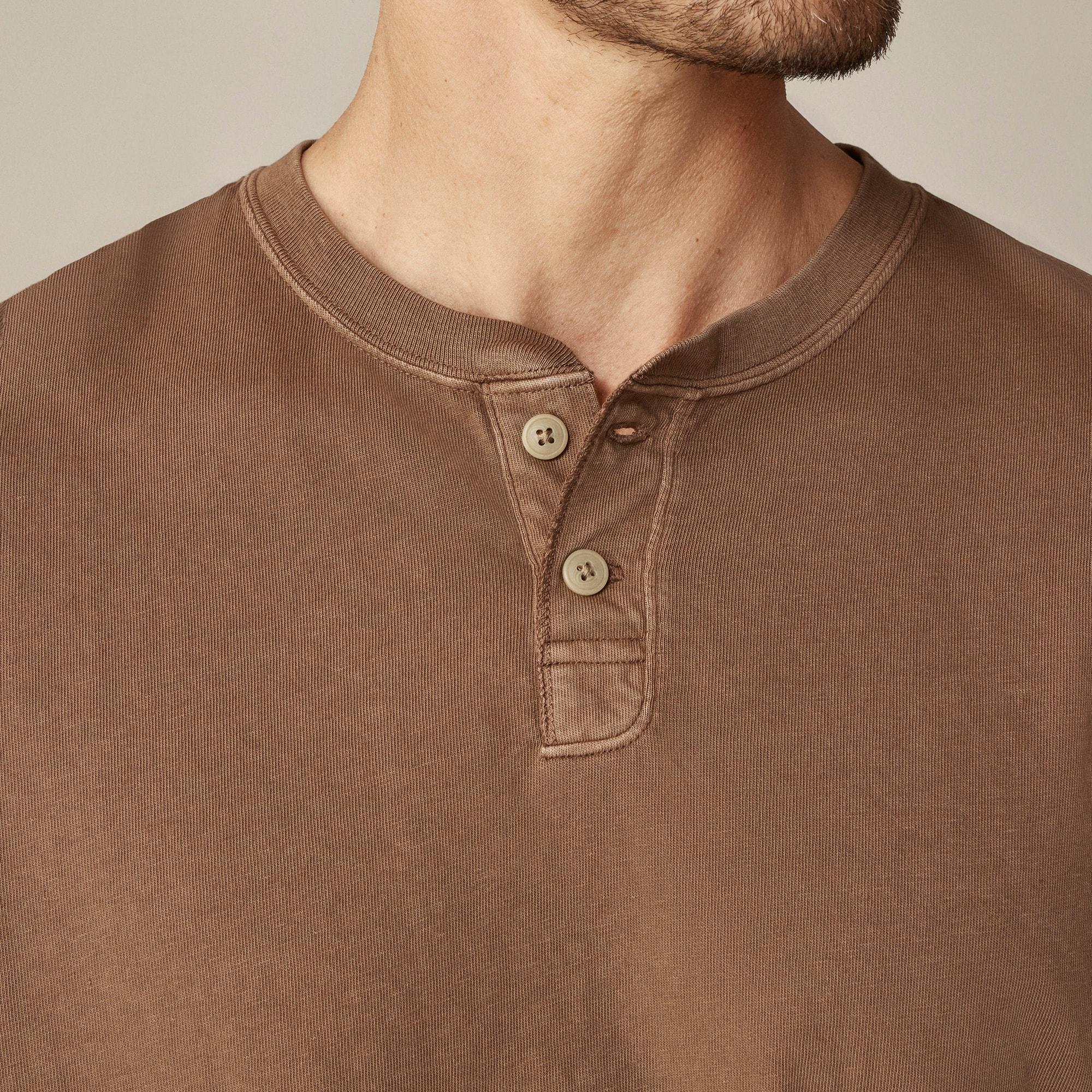 Vintage-wash cotton henley Product Image
