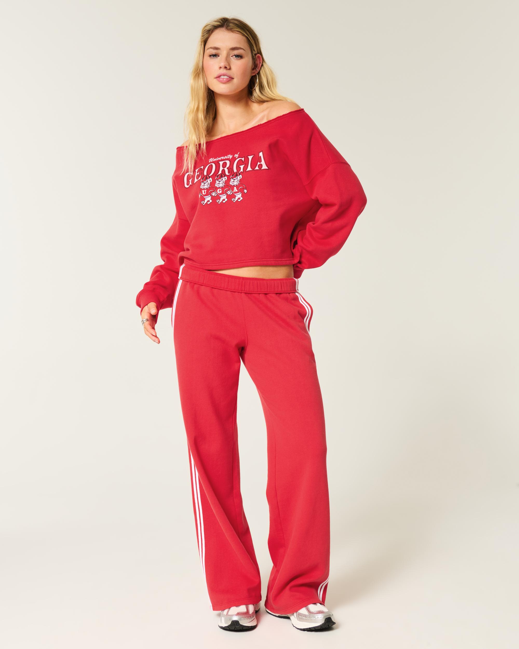 Easy Double Off-the-Shoulder University of Georgia Graphic Sweatshirt Product Image