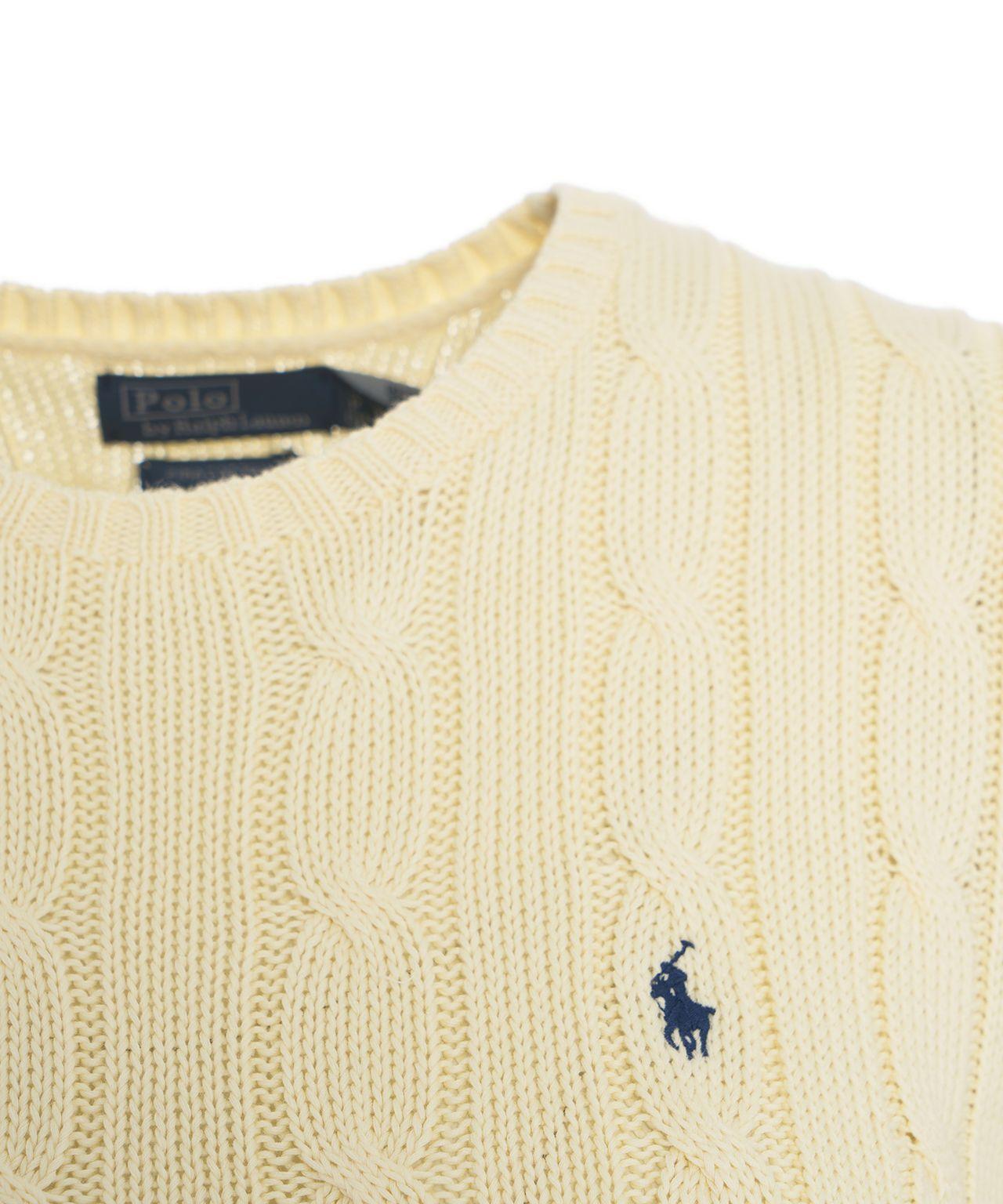 Cable knit sweater with logo embroidery Product Image