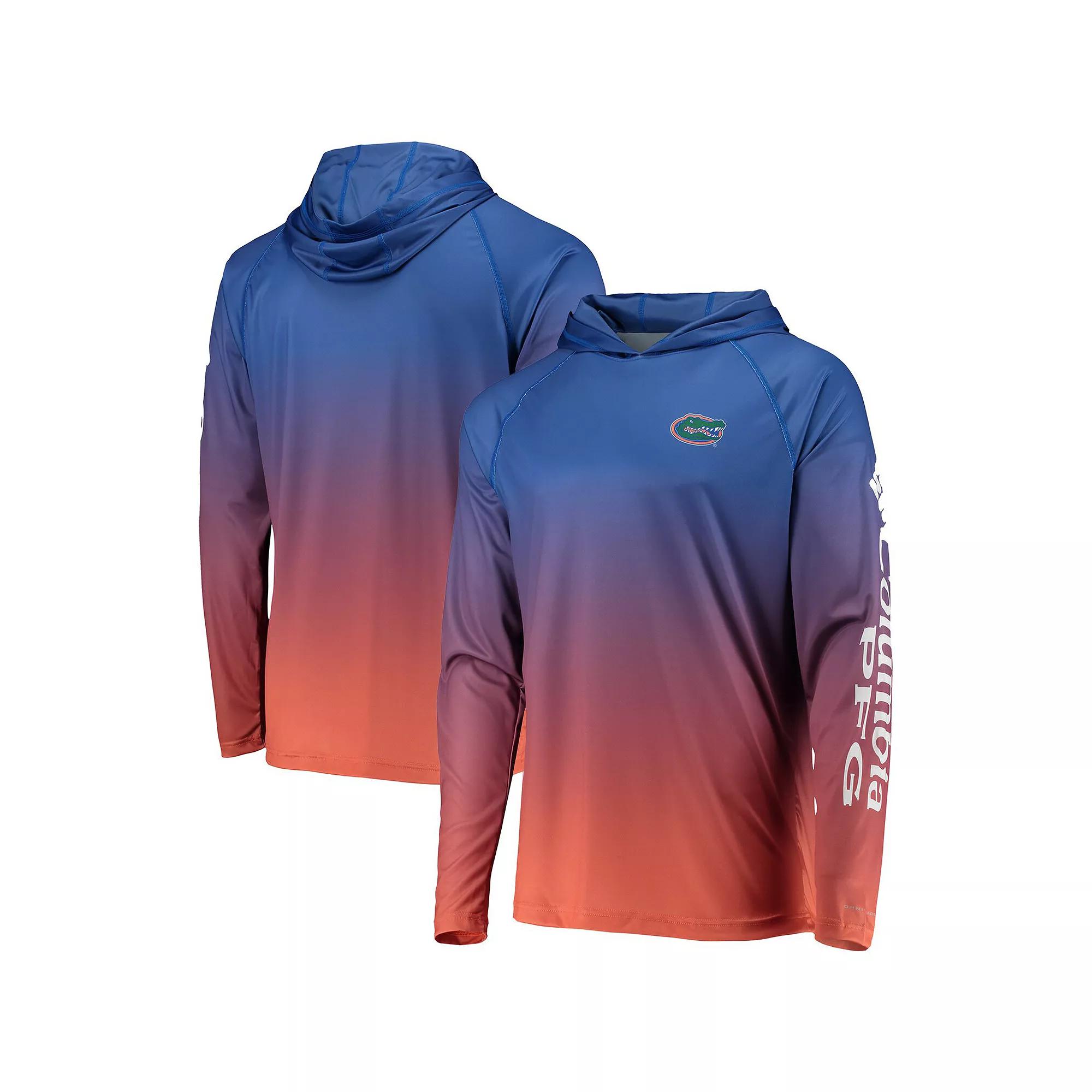 Men's Columbia PFG Royal Florida Gators Terminal Tackle Omni-Shade UPF 50 Long Sleeve Hooded Top, Size: Large, Blue Product Image