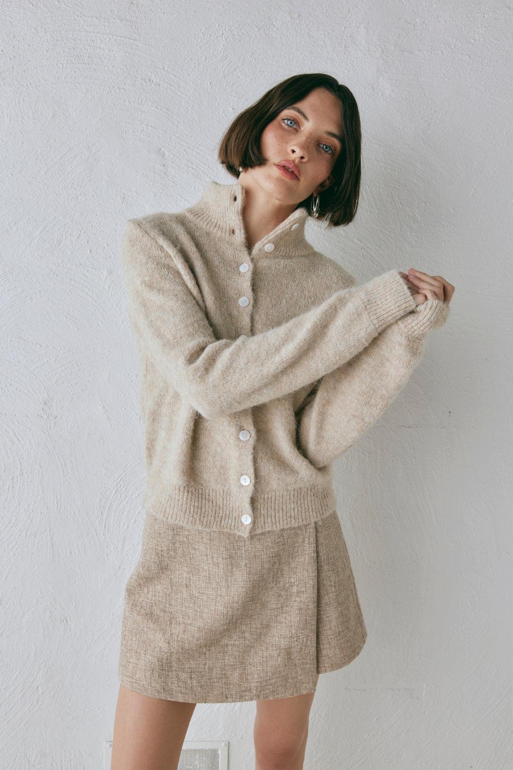 Henley Knit Cardigan Marle Product Image