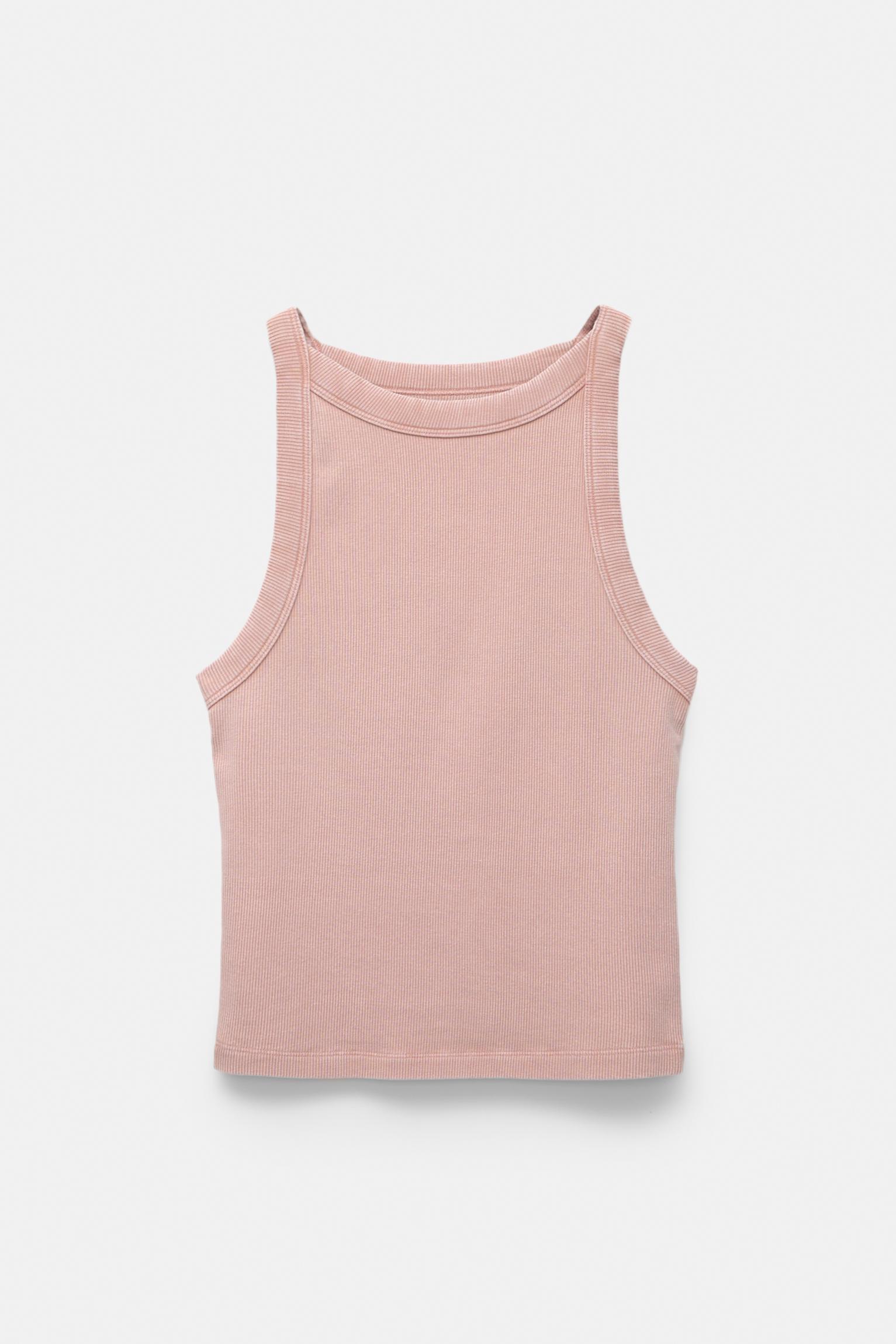 Halter neck tank top with trims Product Image