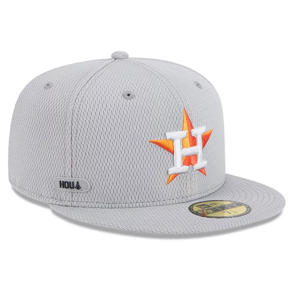 Men's New Era Gray Houston Astros 2025 MLB Clubhouse 59FIFTY Fitted Hat,  Product Image
