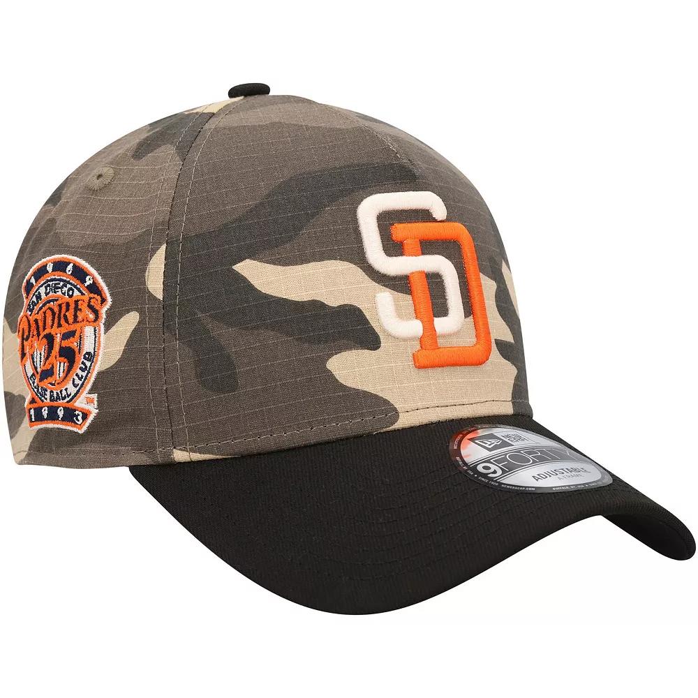 Men's New Era San Diego Padres Camo Crown A-Frame 9FORTY Adjustable Hat, Green Product Image