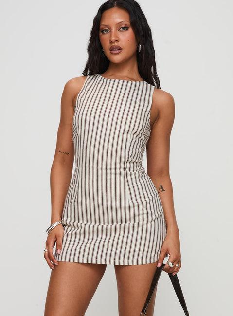 Yumiko Romper Brown Stripe Petite Product Image