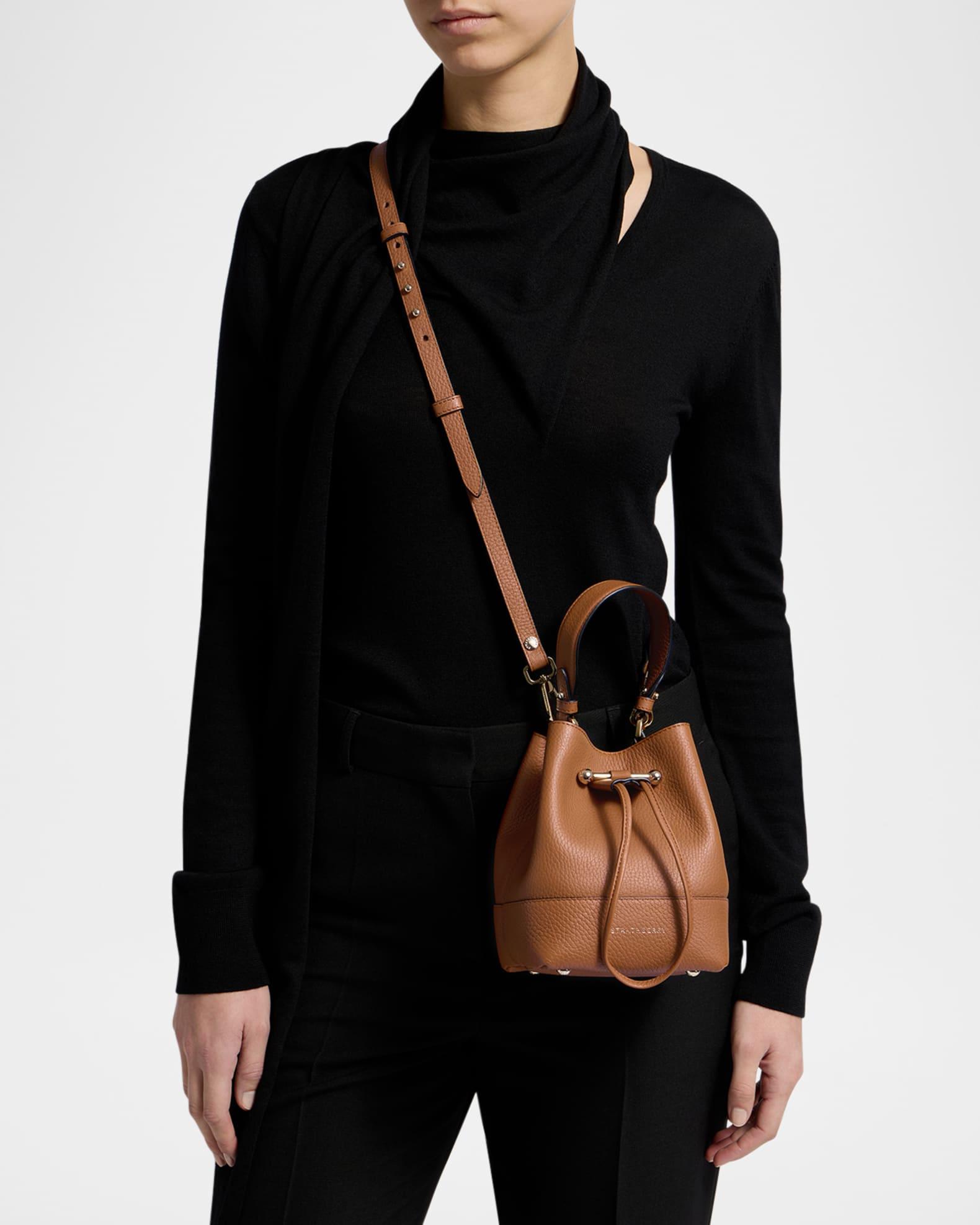 Osette Drawstring Leather Crossbody Bag Product Image