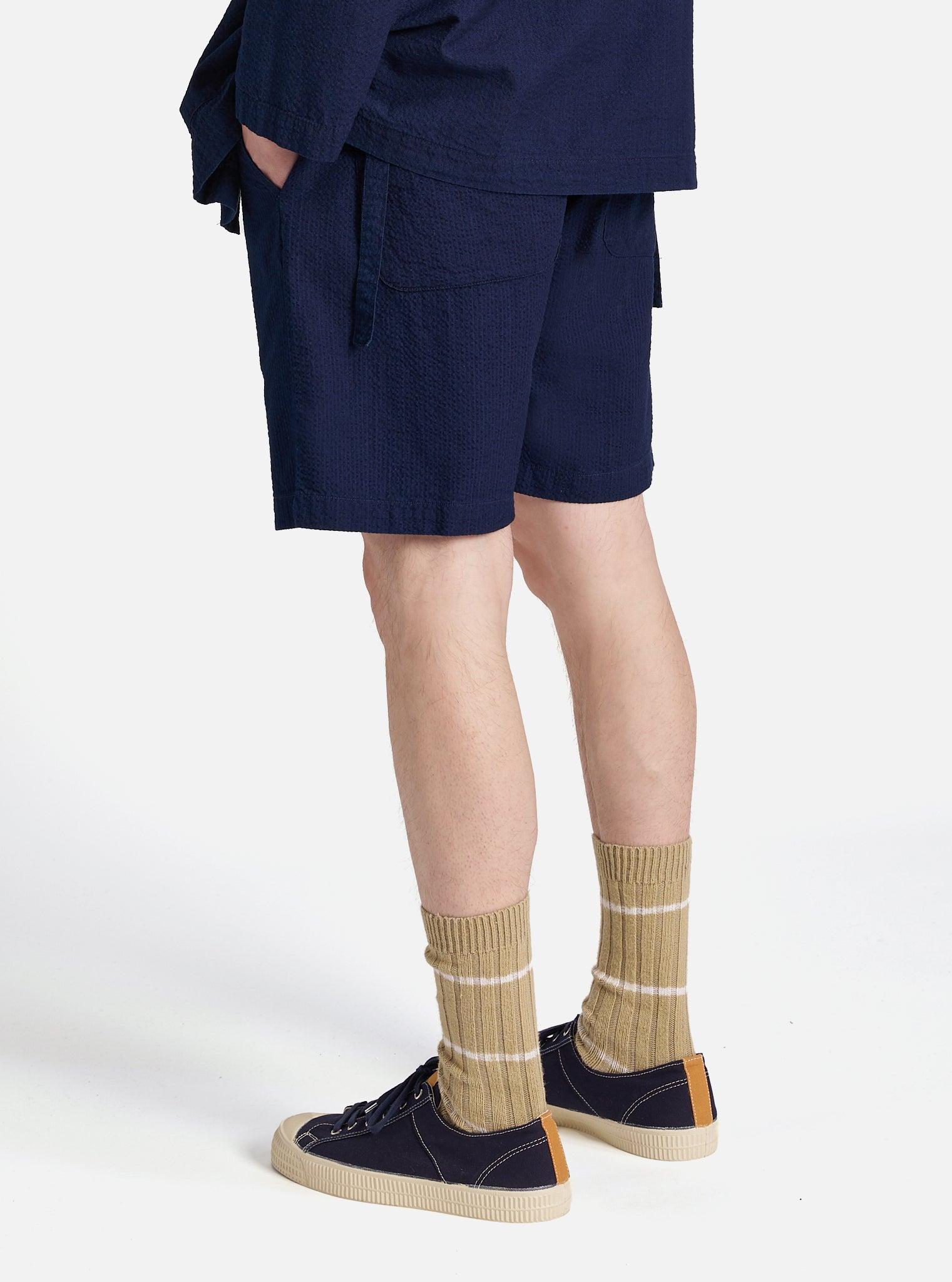 Washed Indigo Seersucker Simple Short Product Image