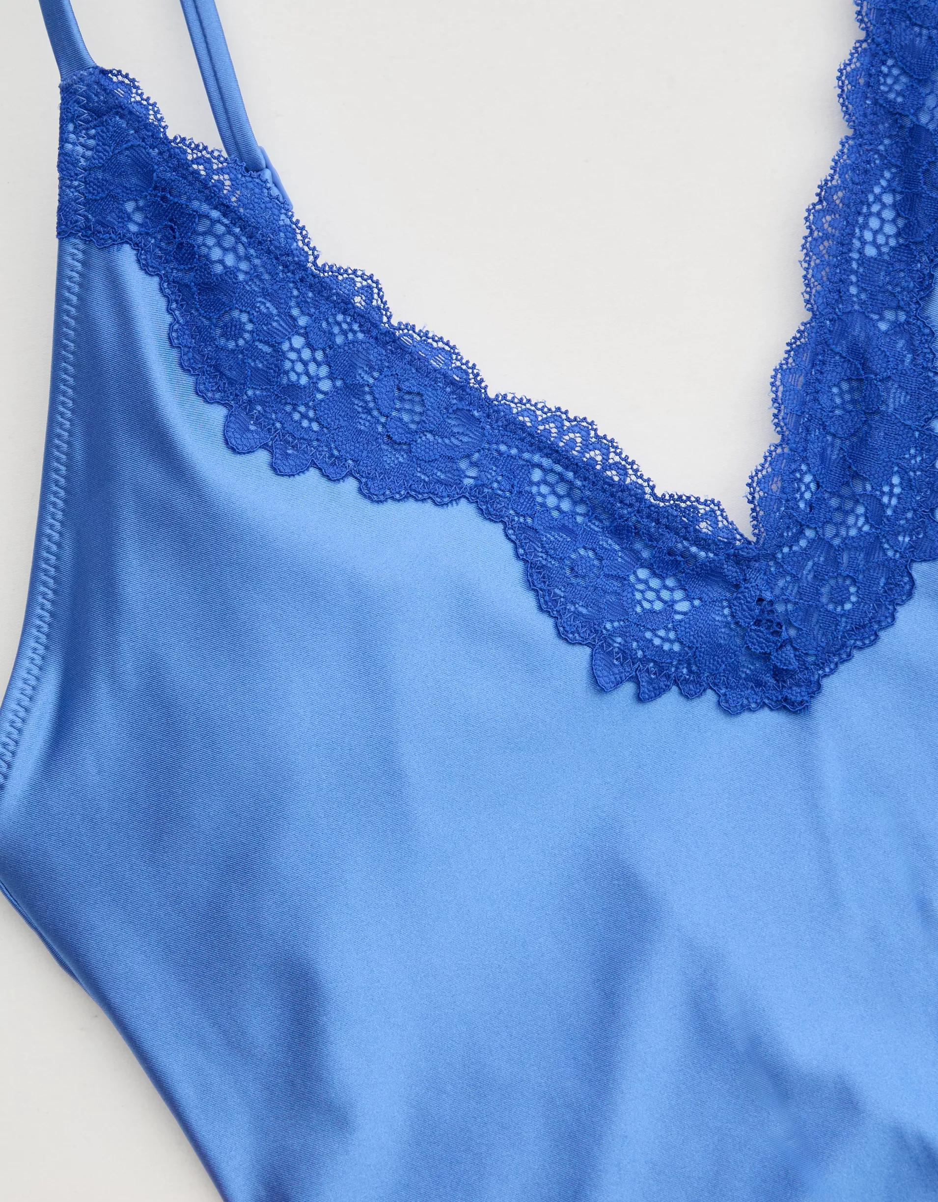 Aerie Shine Lace Plunge One Piece Swimsuit Product Image