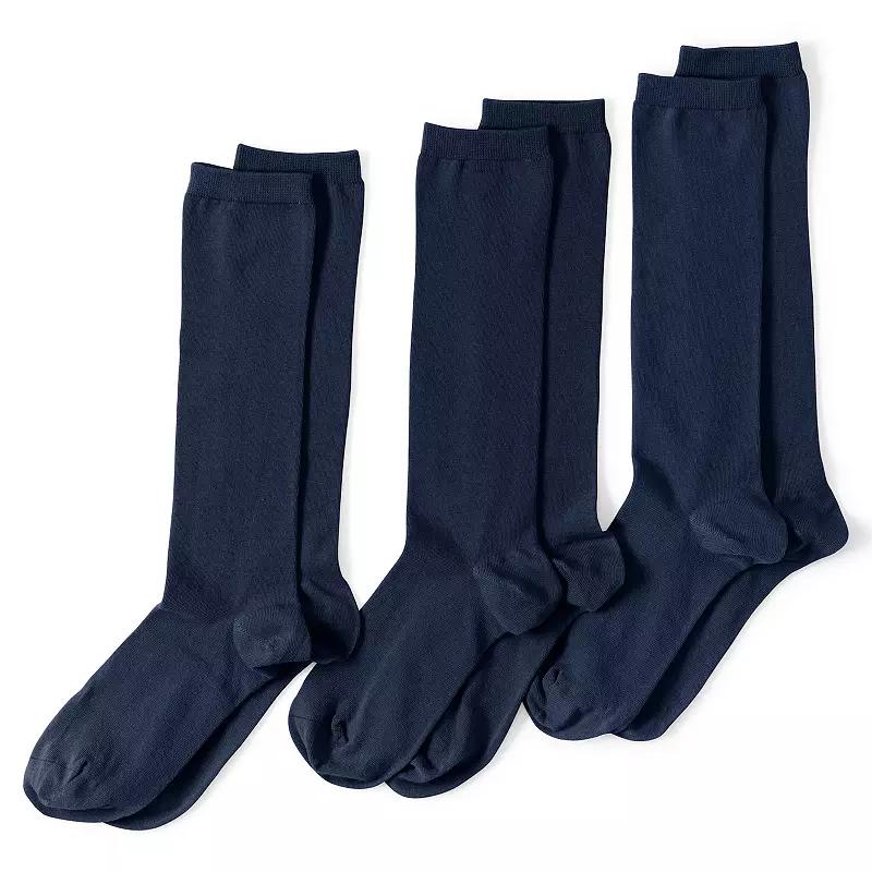 Women's Lands' End Seamless Toe Solid Trouser Socks 3-Pack,  Product Image