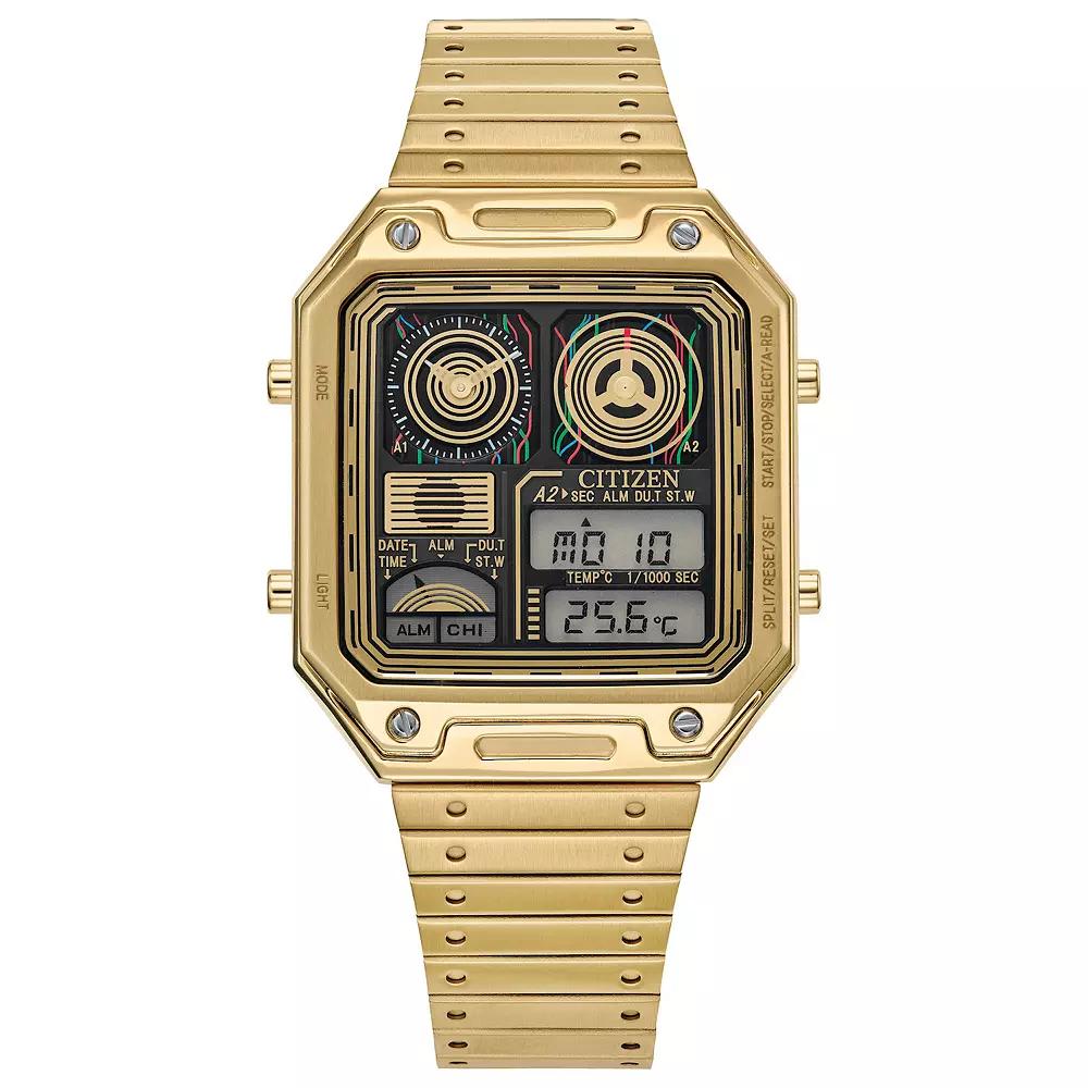 Citizen Mens Star Wars C-3PO Gold Tone Stainless Steel Bracelet Watch Product Image