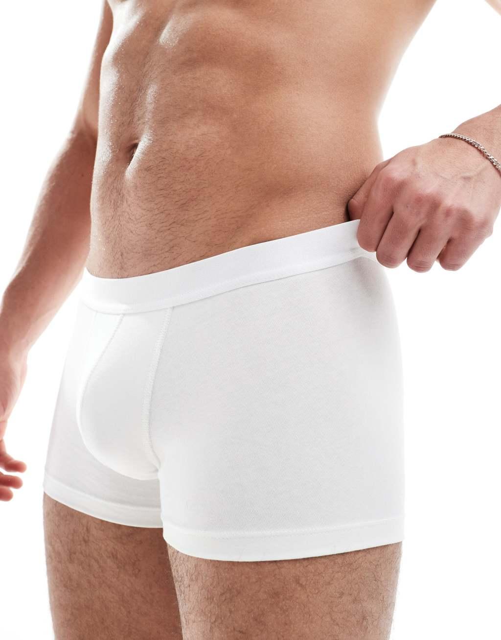 ASOS DESIGN 2 pack trunks in navy and white Product Image