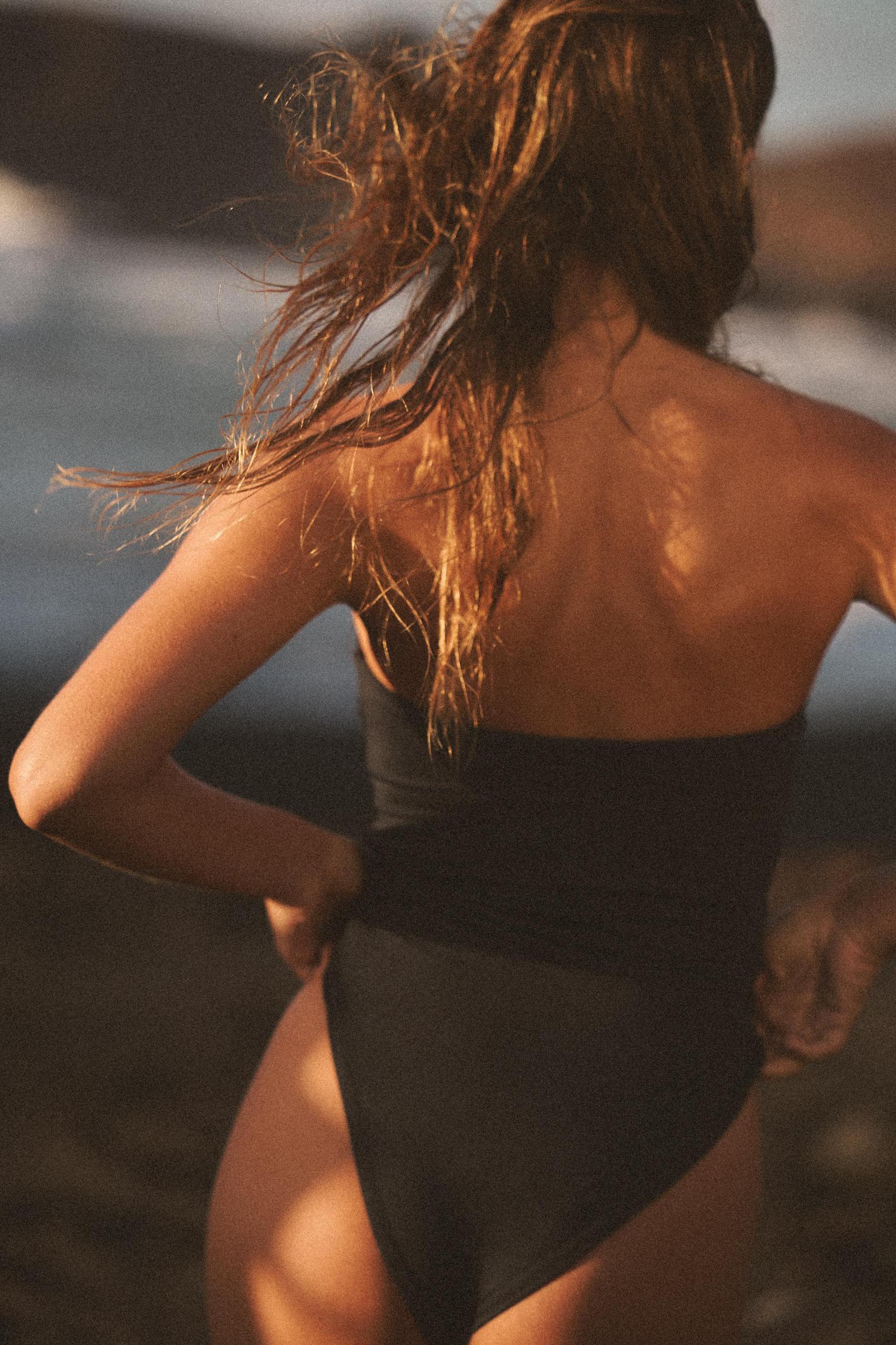 METALLIC RING BANDEAU SWIMSUIT Product Image