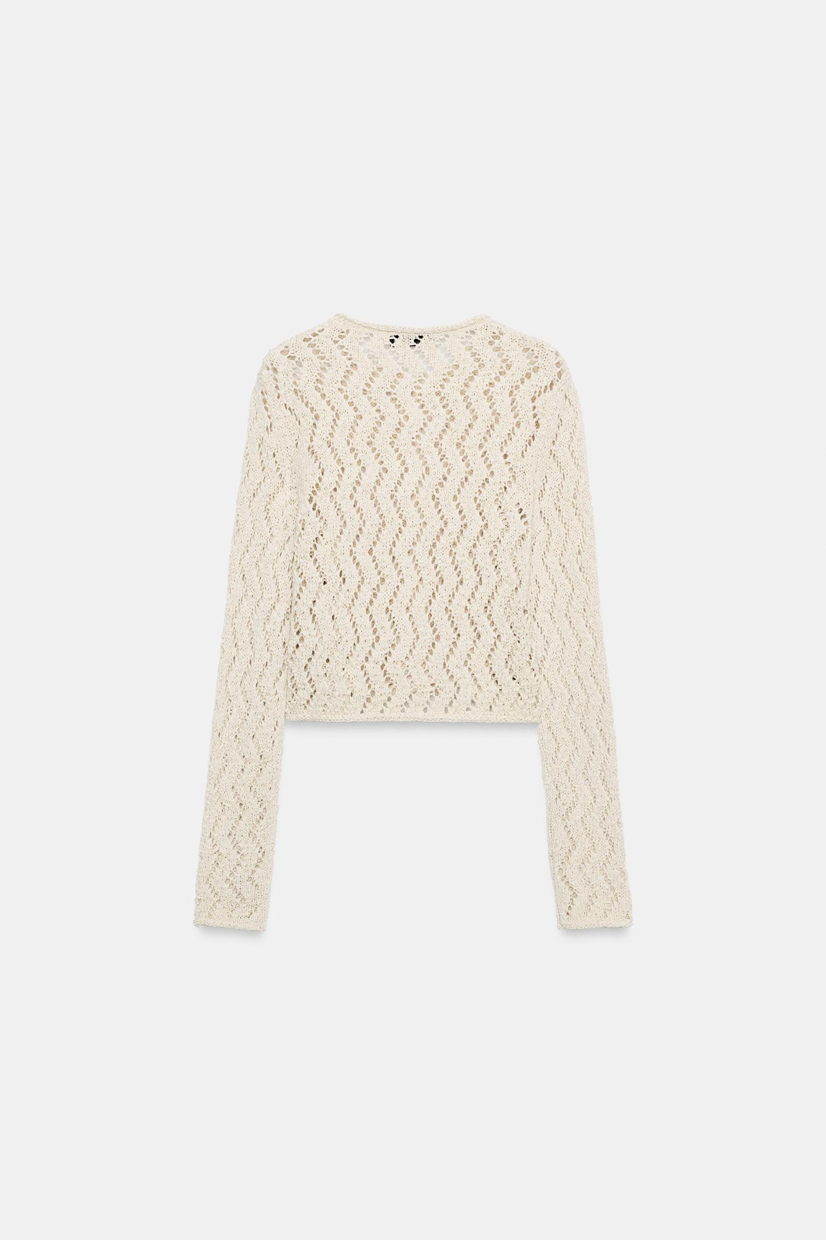 ZIGZAG OPEN-KNIT CARDIGAN Product Image