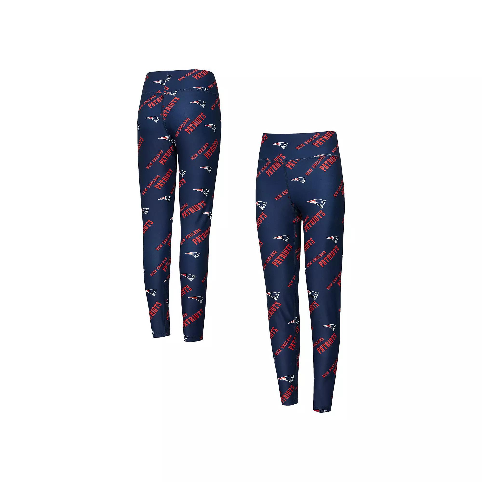 Women's Concepts Sport Navy New England Patriots Breakthrough Allover Print Knit Leggings,  Product Image